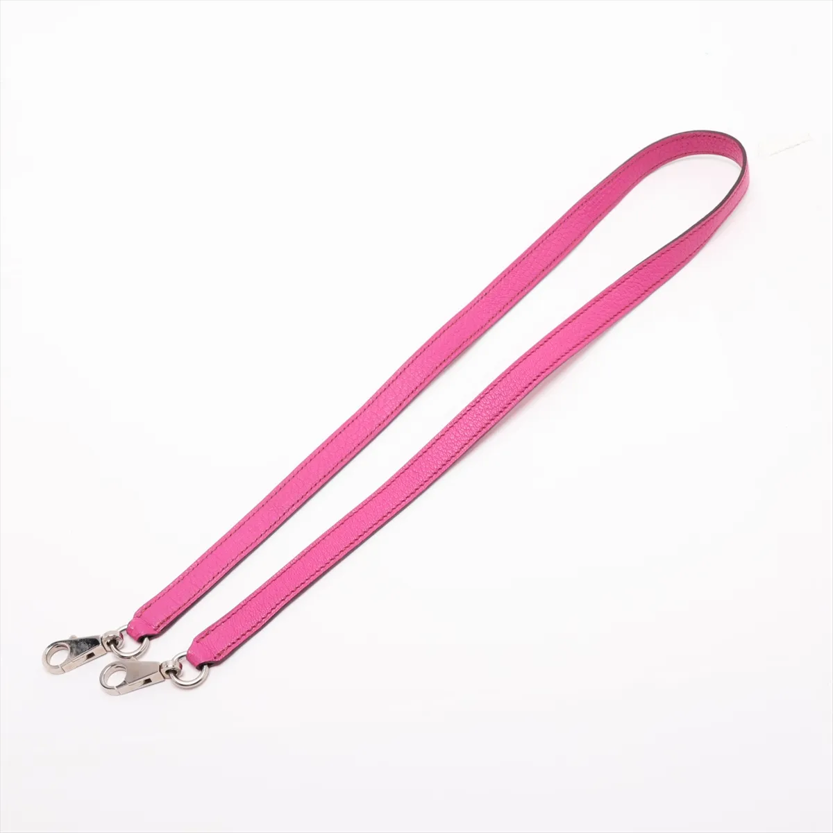 [Individually packaged] Hermes Kelly 28 Retourne Coromandel Fuchsia Pink Silver Hardware I: 2005 Clochette string torn — view 7