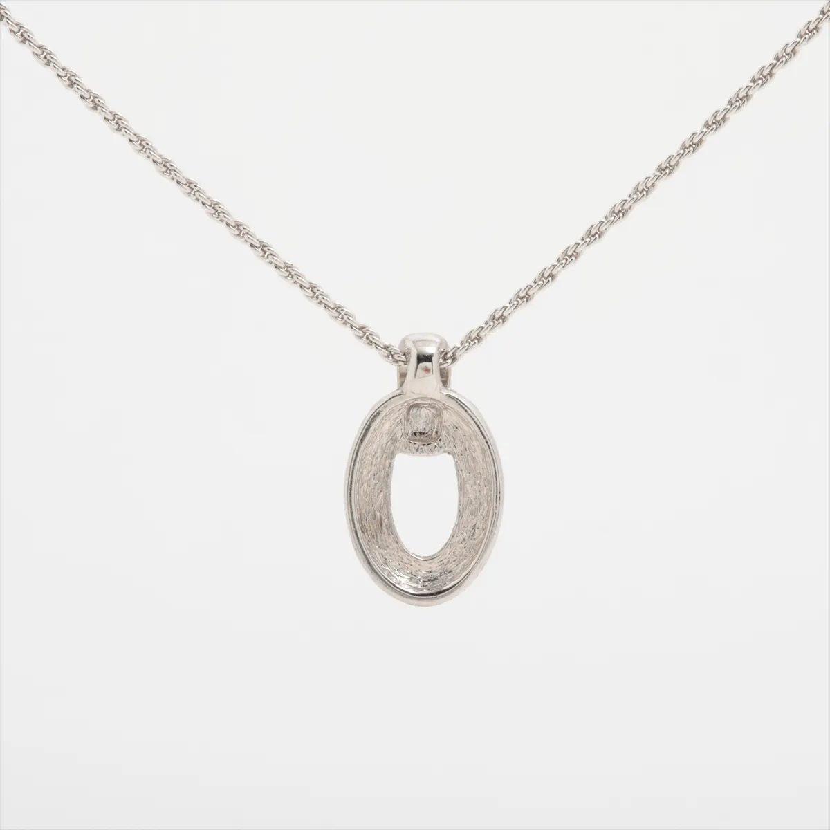 necklace, metal and rhinestones, silver. Shows — view 2