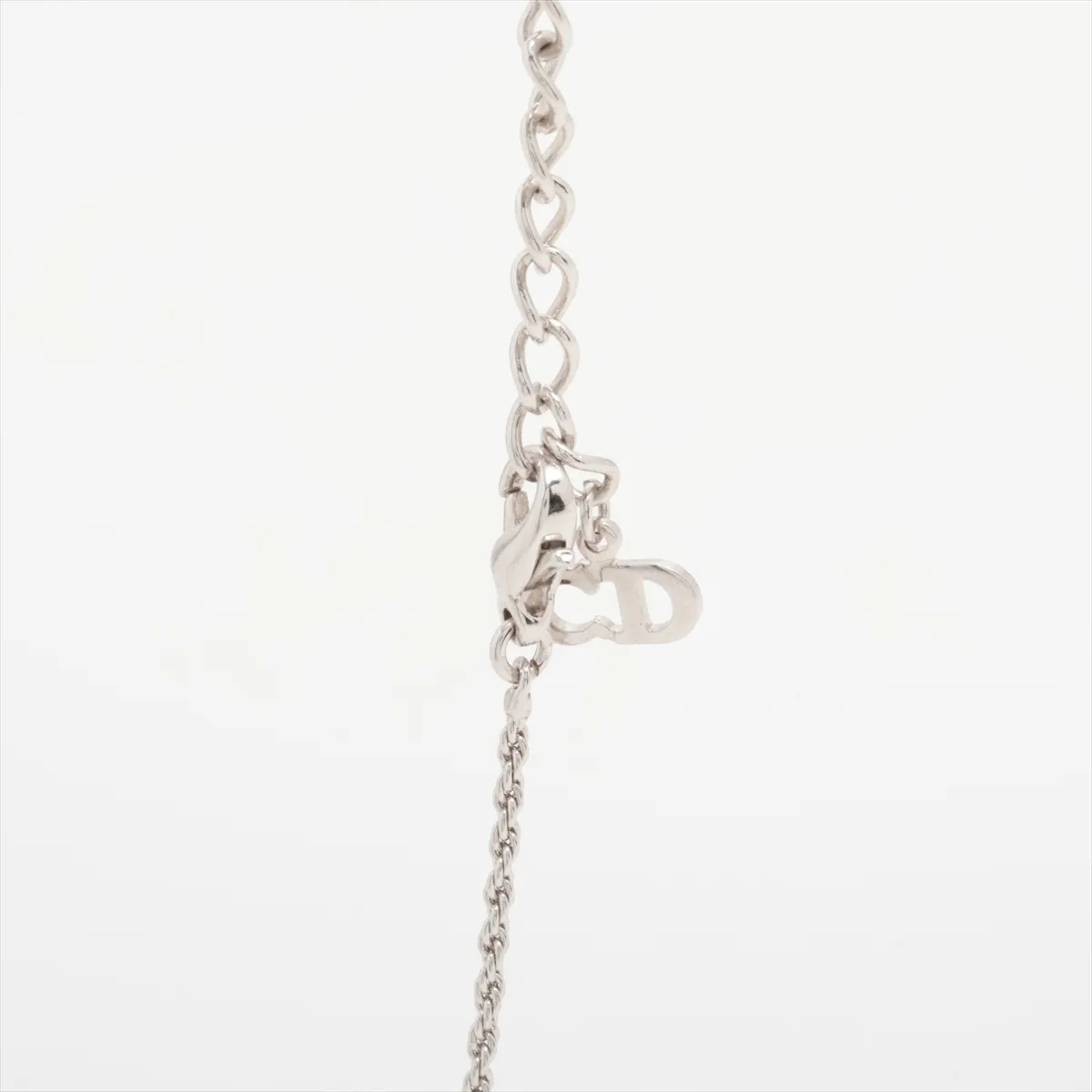 necklace, metal and rhinestones, silver. Shows — view 3