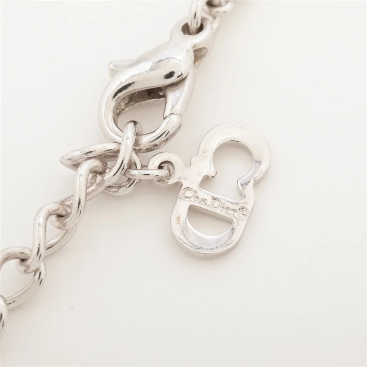 necklace, metal and rhinestones, silver. Shows — view 4