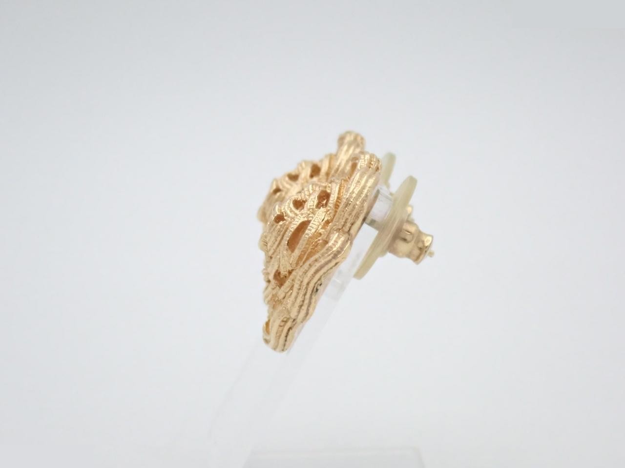 Rose motif earrings, gold plated, 12.3g — view 3