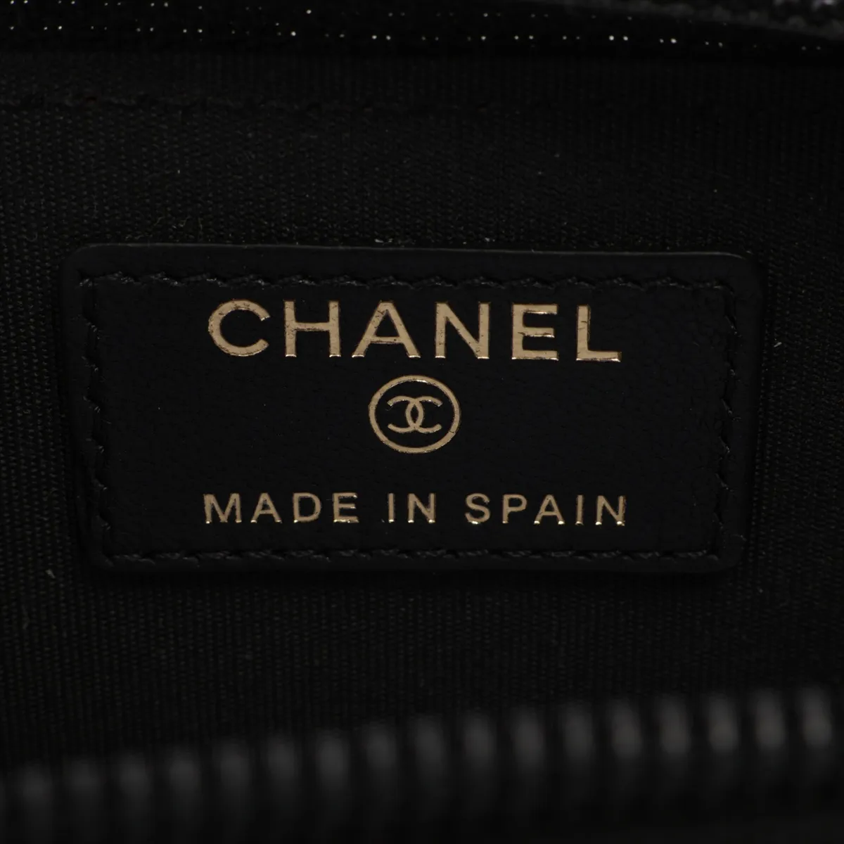 Boy Chanel Leather Coin Case, Black with Gold Hardware, 27371522 — view 7