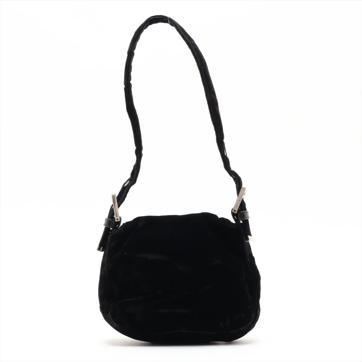 Mamma Bucket Velvet Shoulder Bag, Black, 26571 — view 2