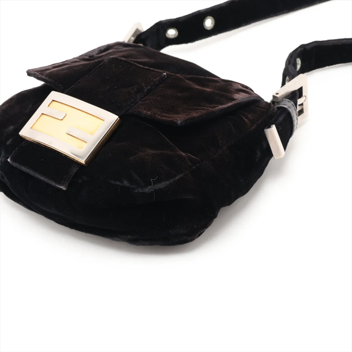 Mamma Bucket Velvet Shoulder Bag, Black, 26571 — view 3