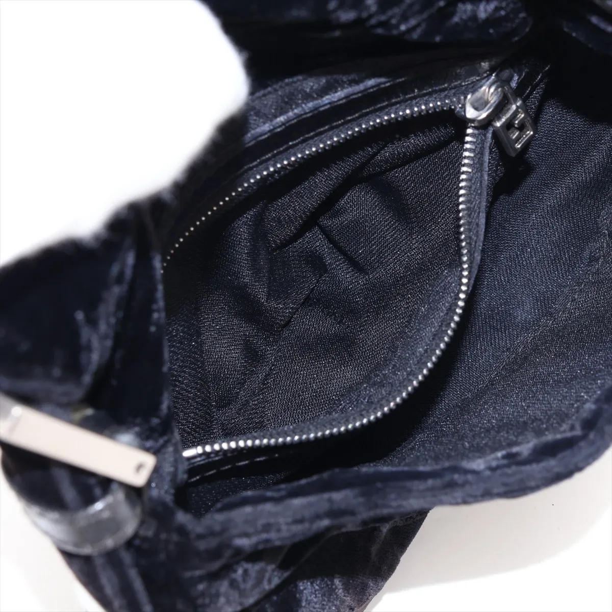 Mamma Bucket Velvet Shoulder Bag, Black, 26571 — view 8