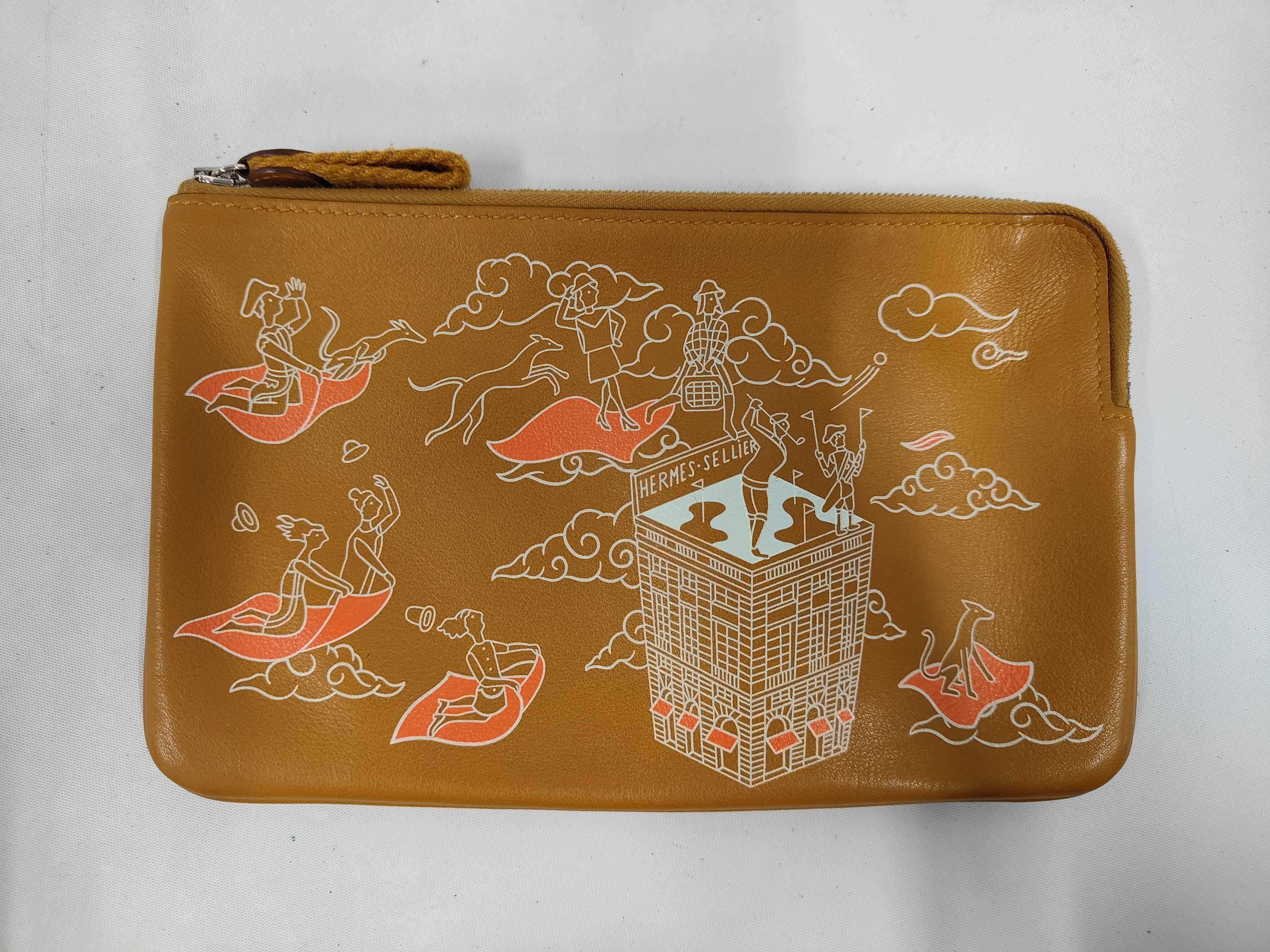 Carre Pocket Long Pouch, Leather, Camel, Z Stamp