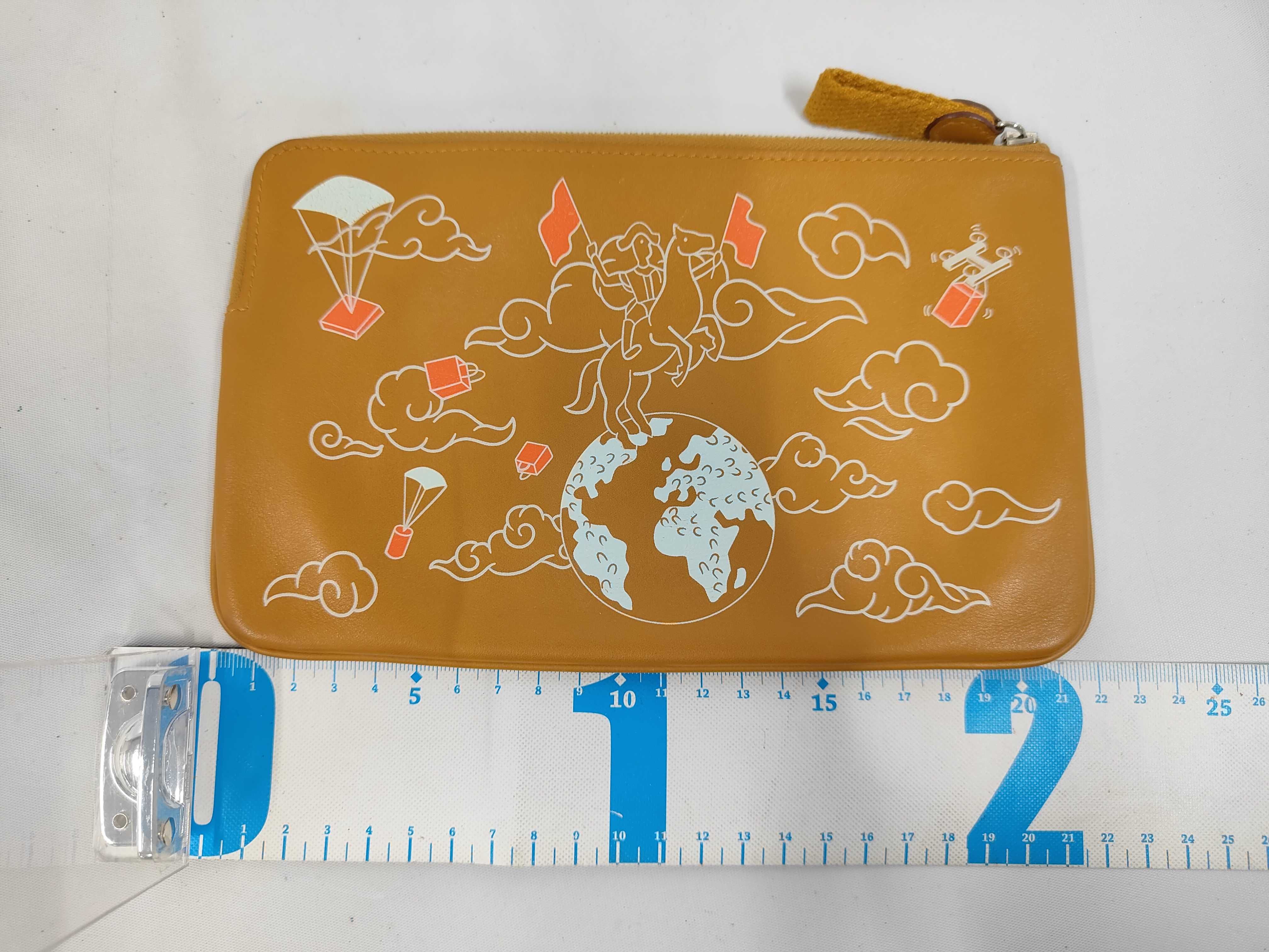 Carre Pocket Long Pouch, Leather, Camel, Z Stamp — view 2