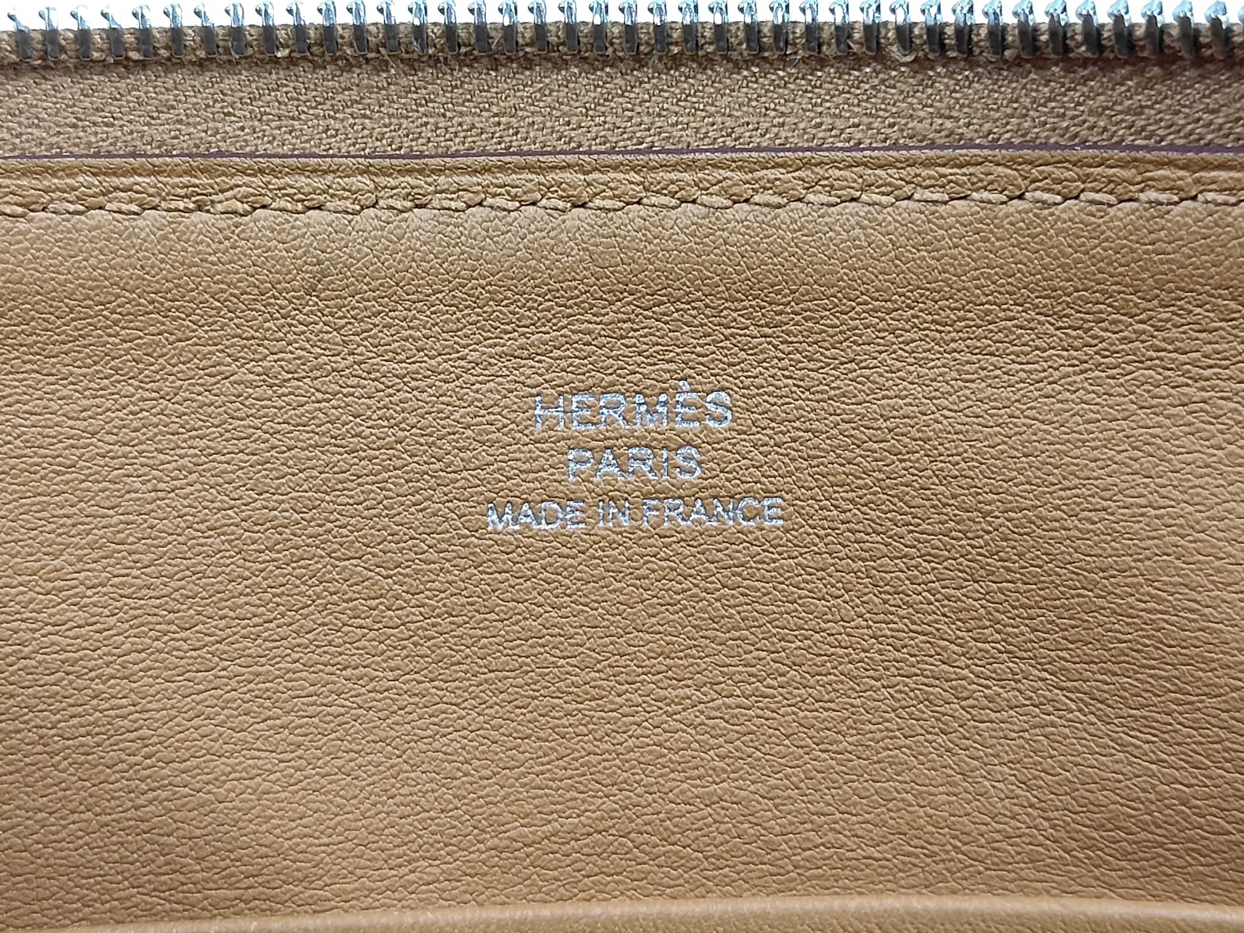Carre Pocket Long Pouch, Leather, Camel, Z Stamp — view 6