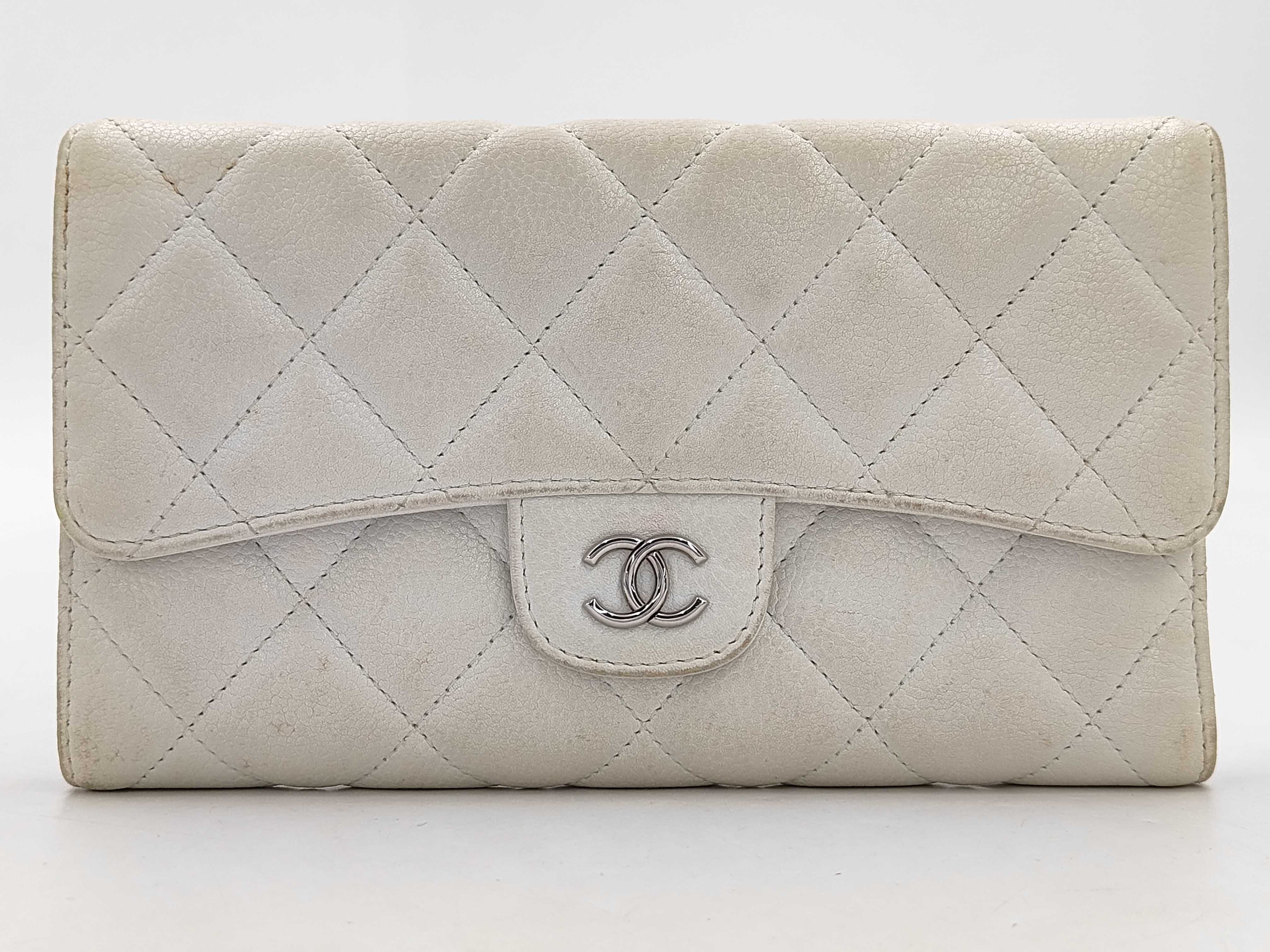 SLG CAVIAR SKIN LONG WALLET TRIFOLD WHITE NO.12 W/CARD 12879912 Wallet