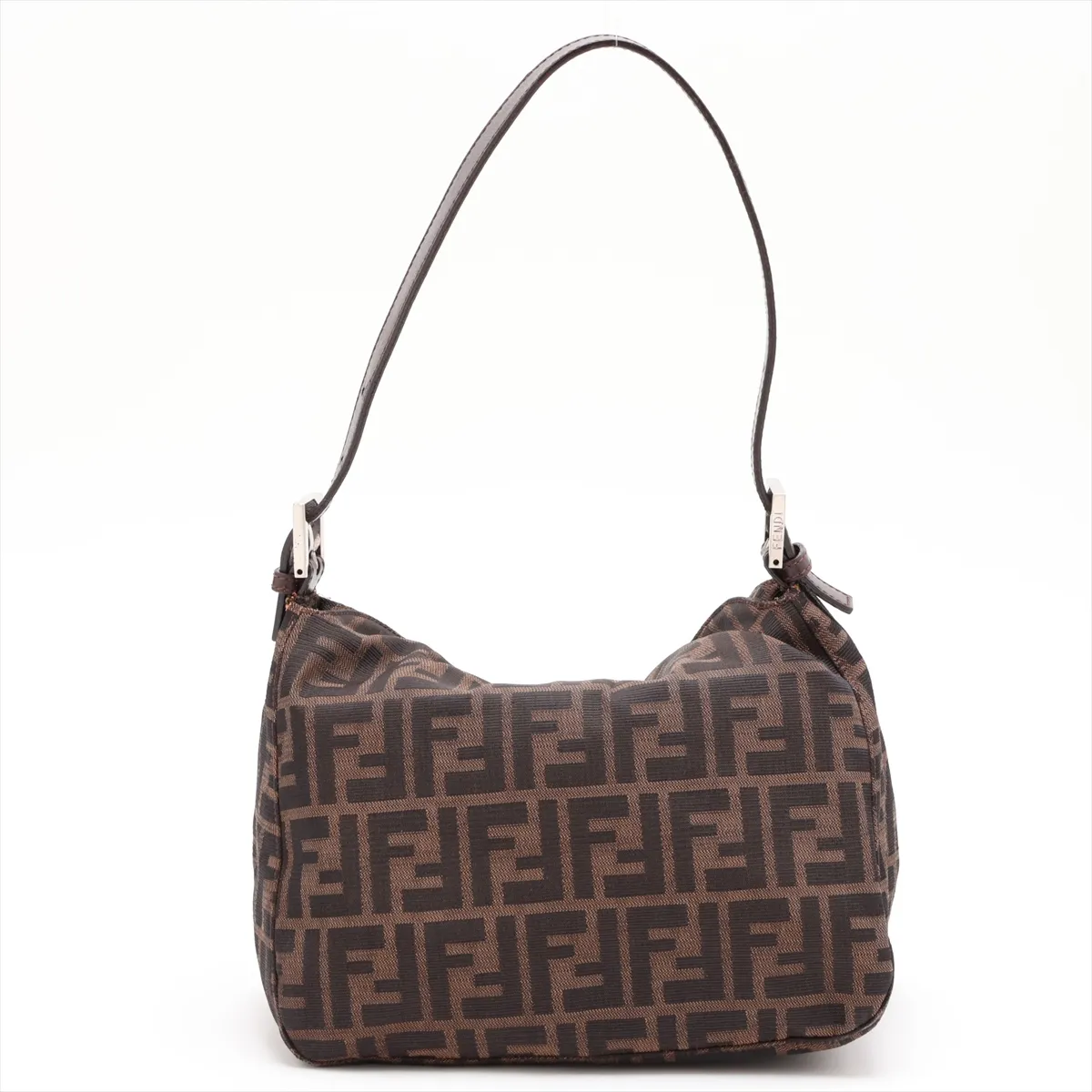 Zucca Canvas x Leather Shoulder Bag, Brown — view 2