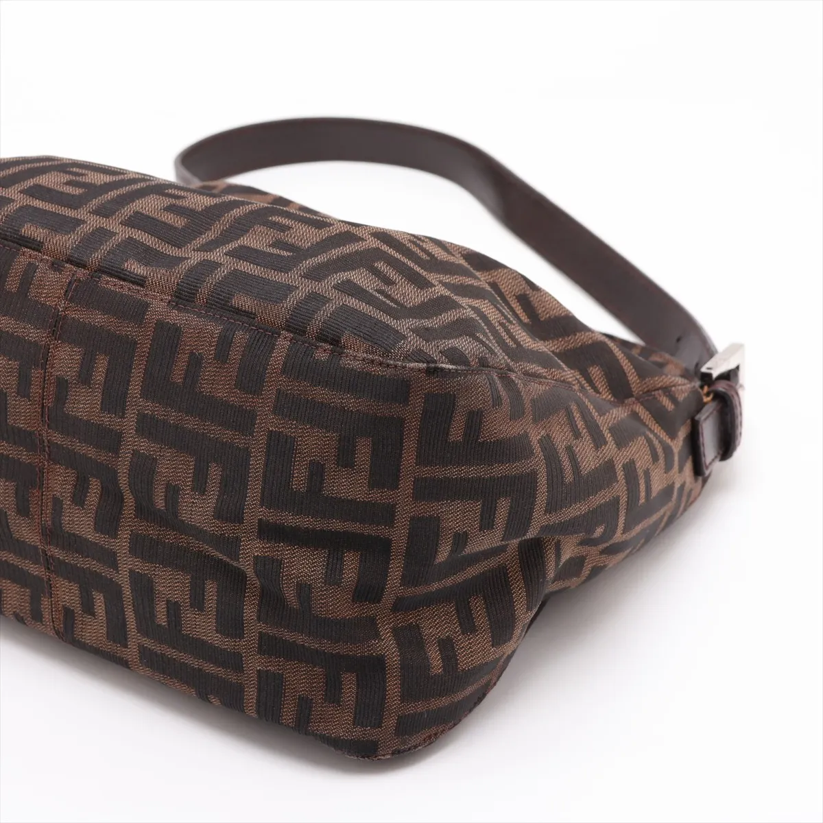 Zucca Canvas x Leather Shoulder Bag, Brown — view 3