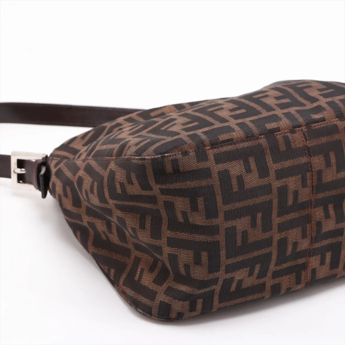 Zucca Canvas x Leather Shoulder Bag, Brown — view 4