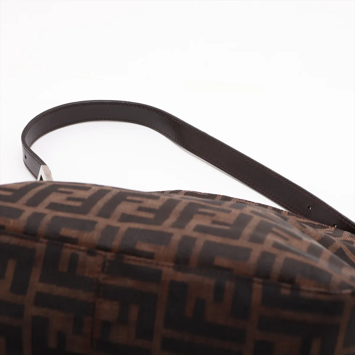 Zucca Canvas x Leather Shoulder Bag, Brown — view 6