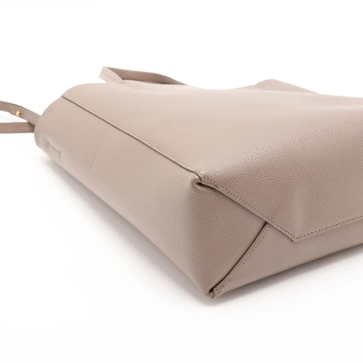 Vertical Cabas Small Leather 2-Way Handbag, Beige — view 4