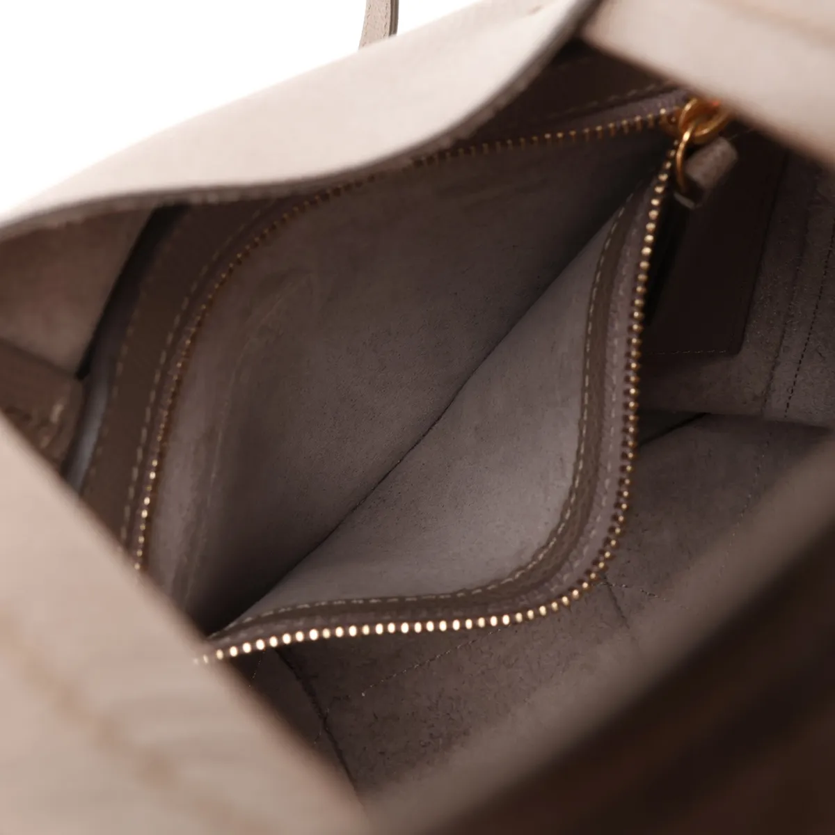Vertical Cabas Small Leather 2-Way Handbag, Beige — view 9