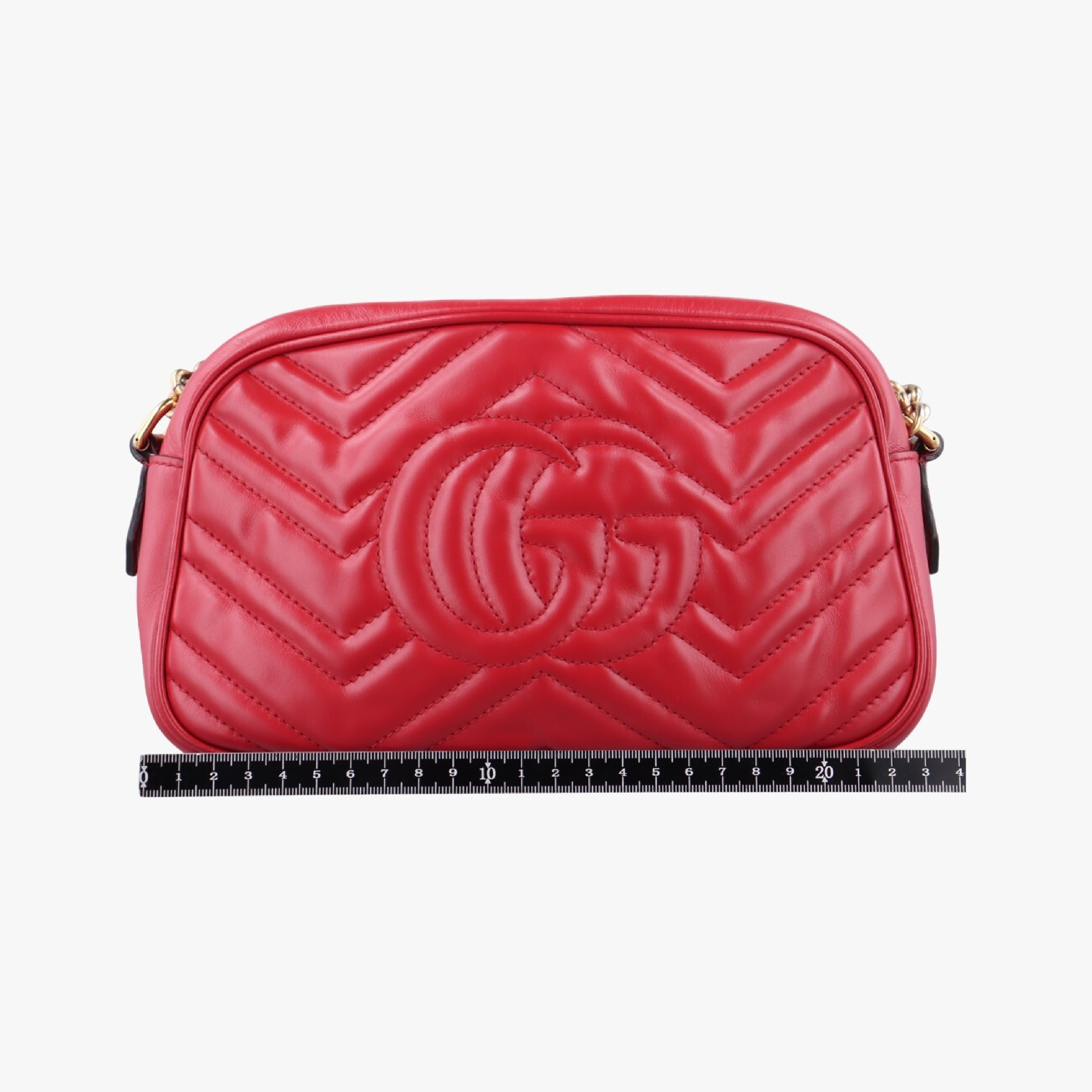 GG Marmont Red Leather Shoulder Bag 447632 C026947429 — view 2
