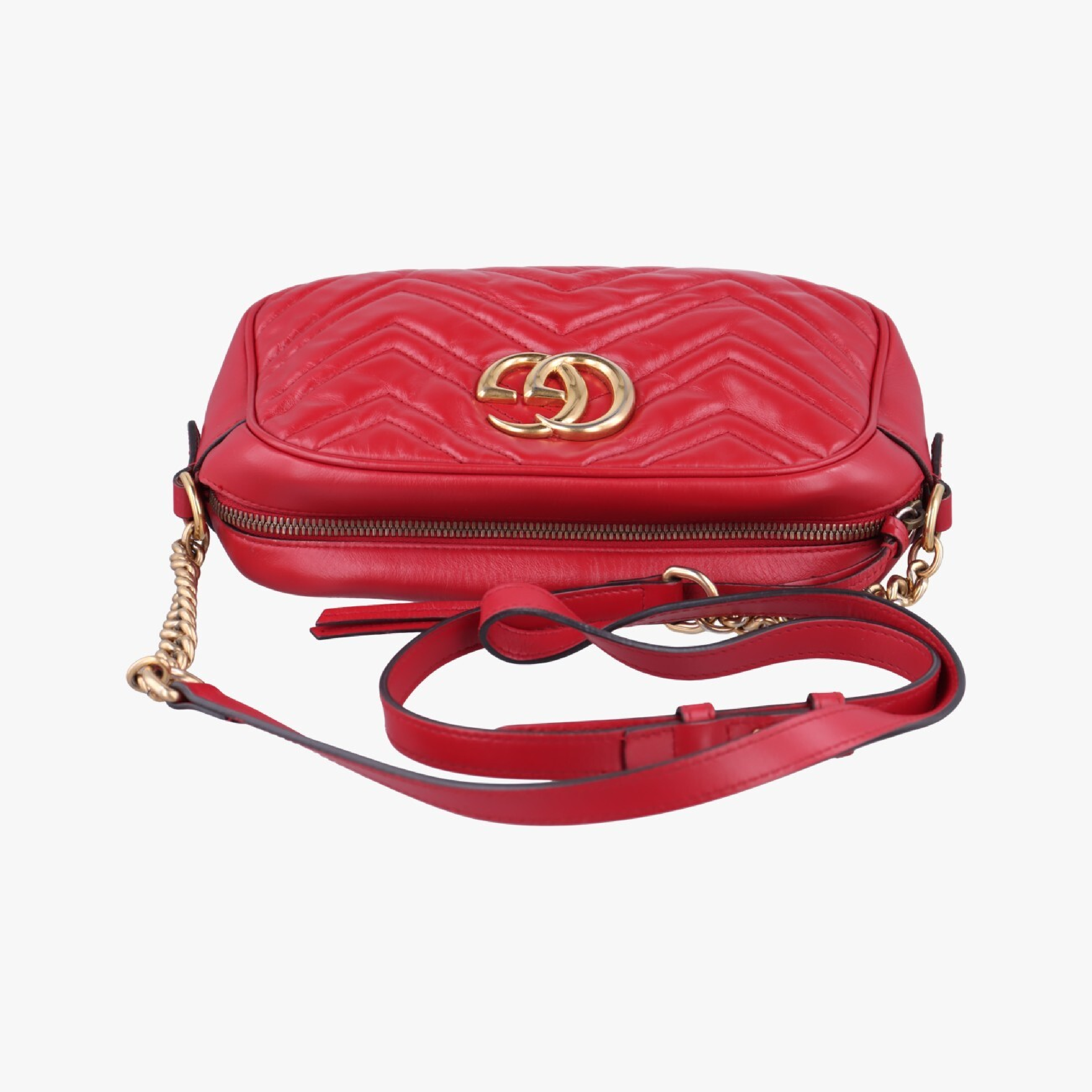 GG Marmont Red Leather Shoulder Bag 447632 C026947429 — view 5