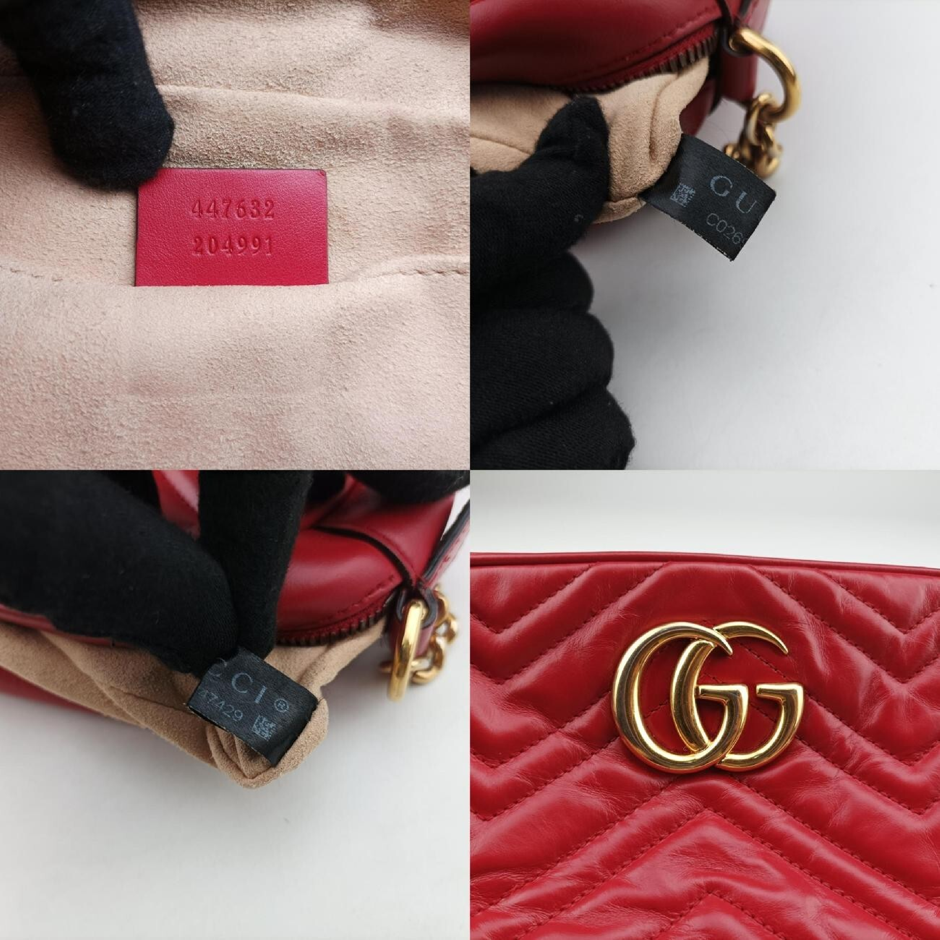 GG Marmont Red Leather Shoulder Bag 447632 C026947429 — view 8