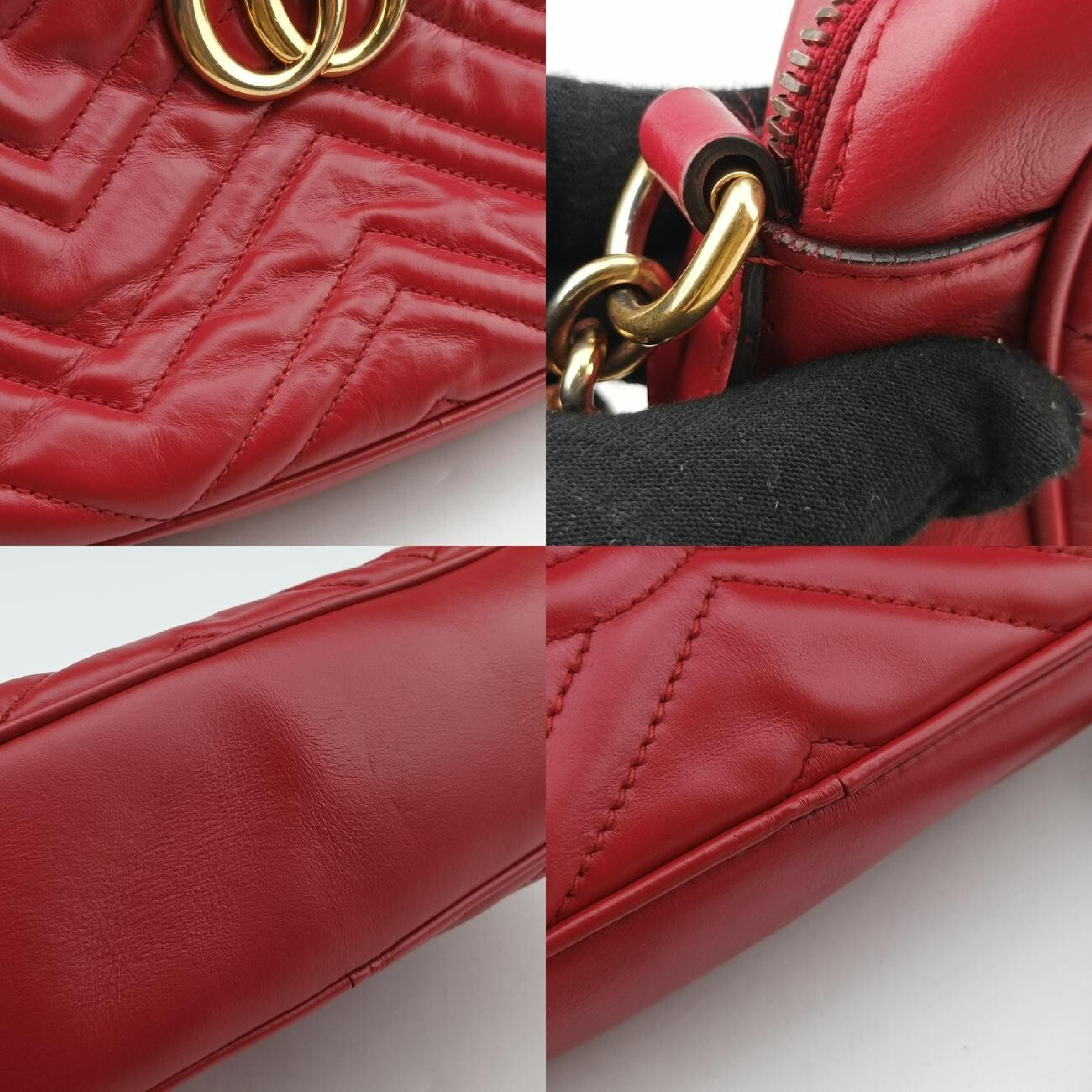 GG Marmont Red Leather Shoulder Bag 447632 C026947429 — view 9