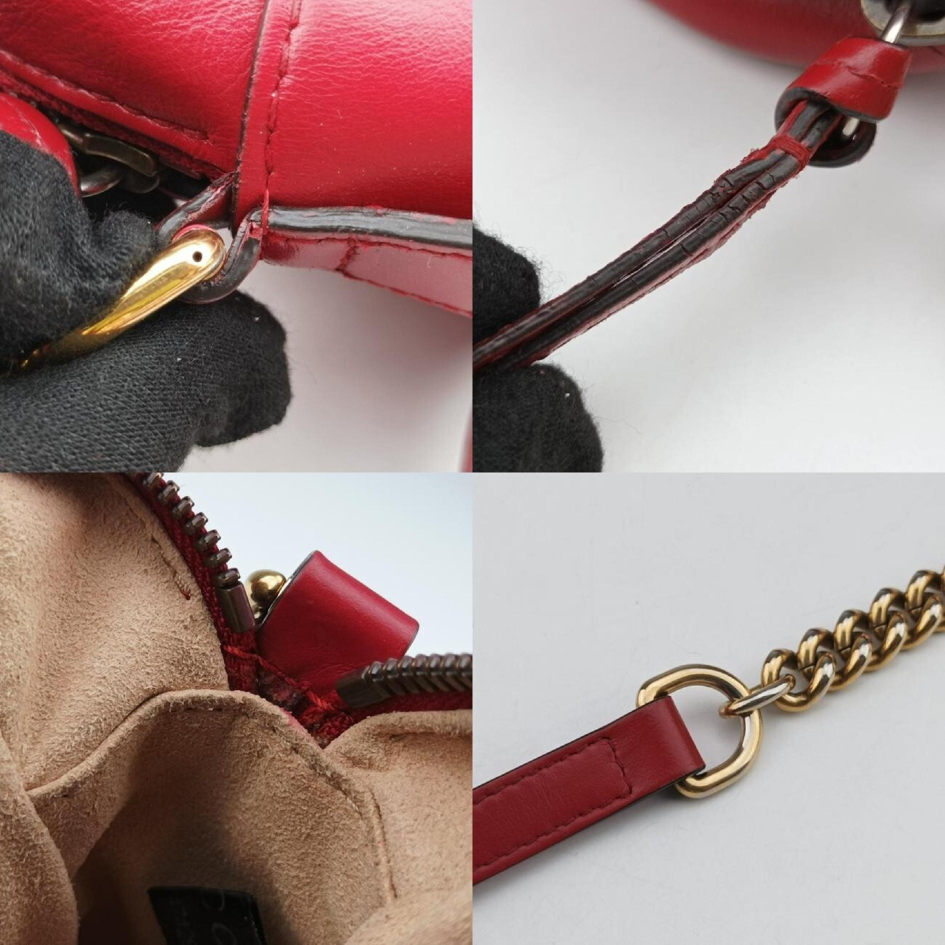 GG Marmont Red Leather Shoulder Bag 447632 C026947429 — view 10