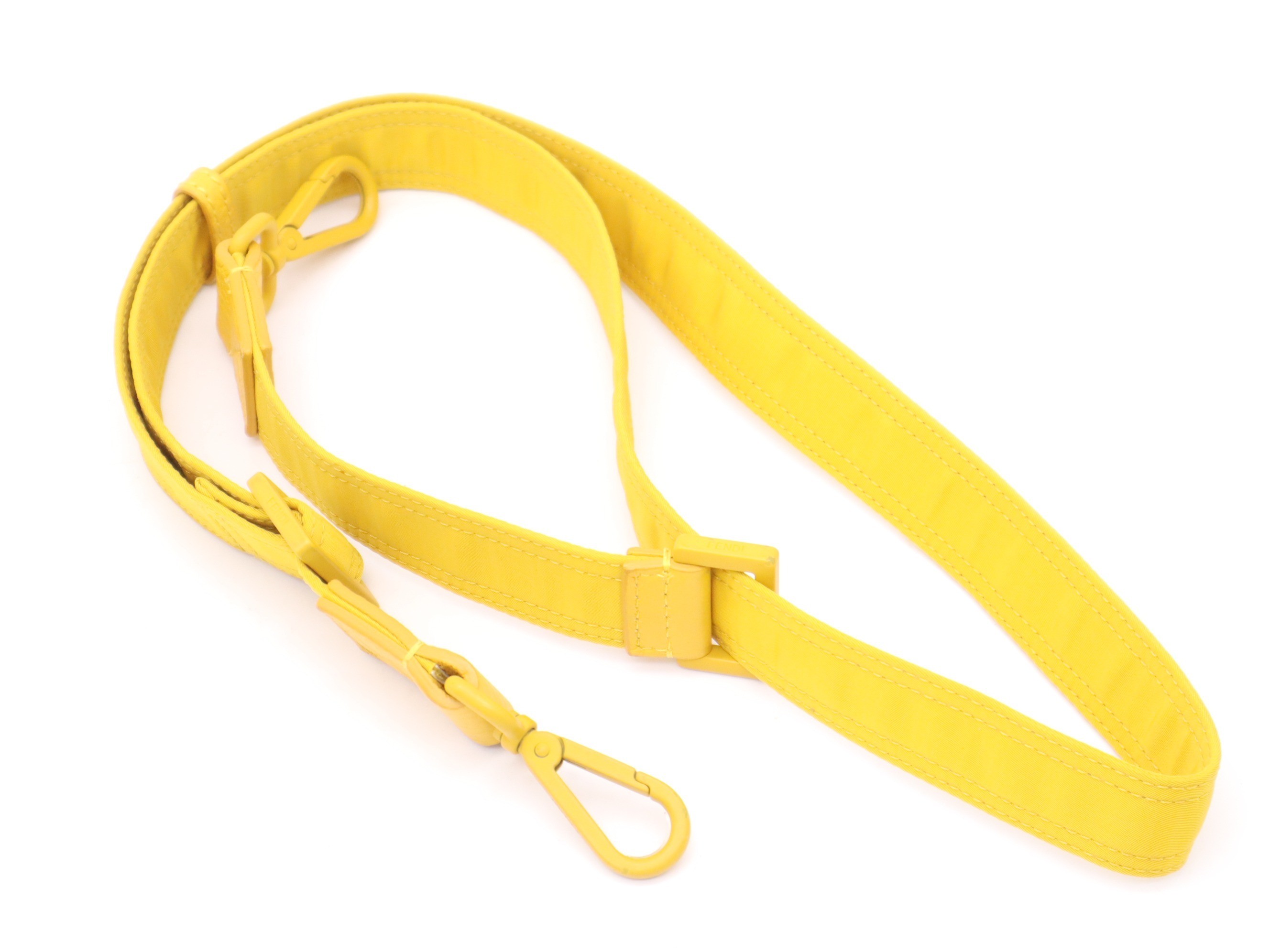 Nylon Mamma Bucket Messenger Bag, Yellow, Silver Hardware — view 7