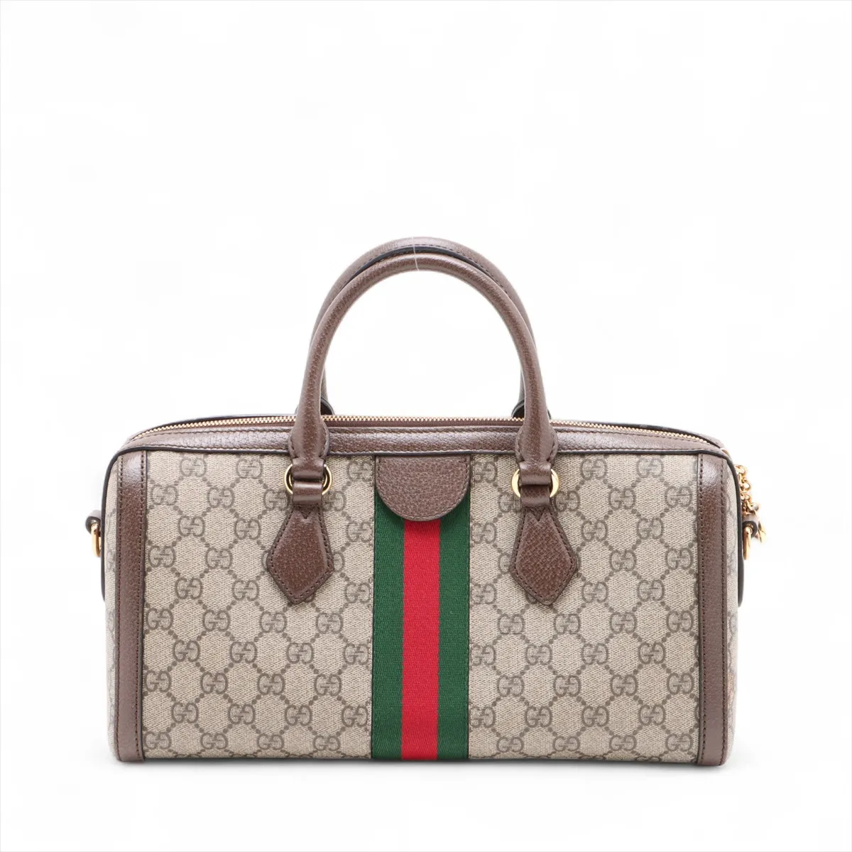 GG Supreme Ophidia PVC x Leather 2WAY Handbag Beige x Brown 524532 — view 2