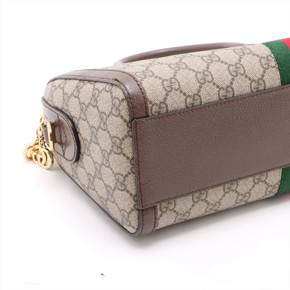GG Supreme Ophidia PVC x Leather 2WAY Handbag Beige x Brown 524532 — view 4