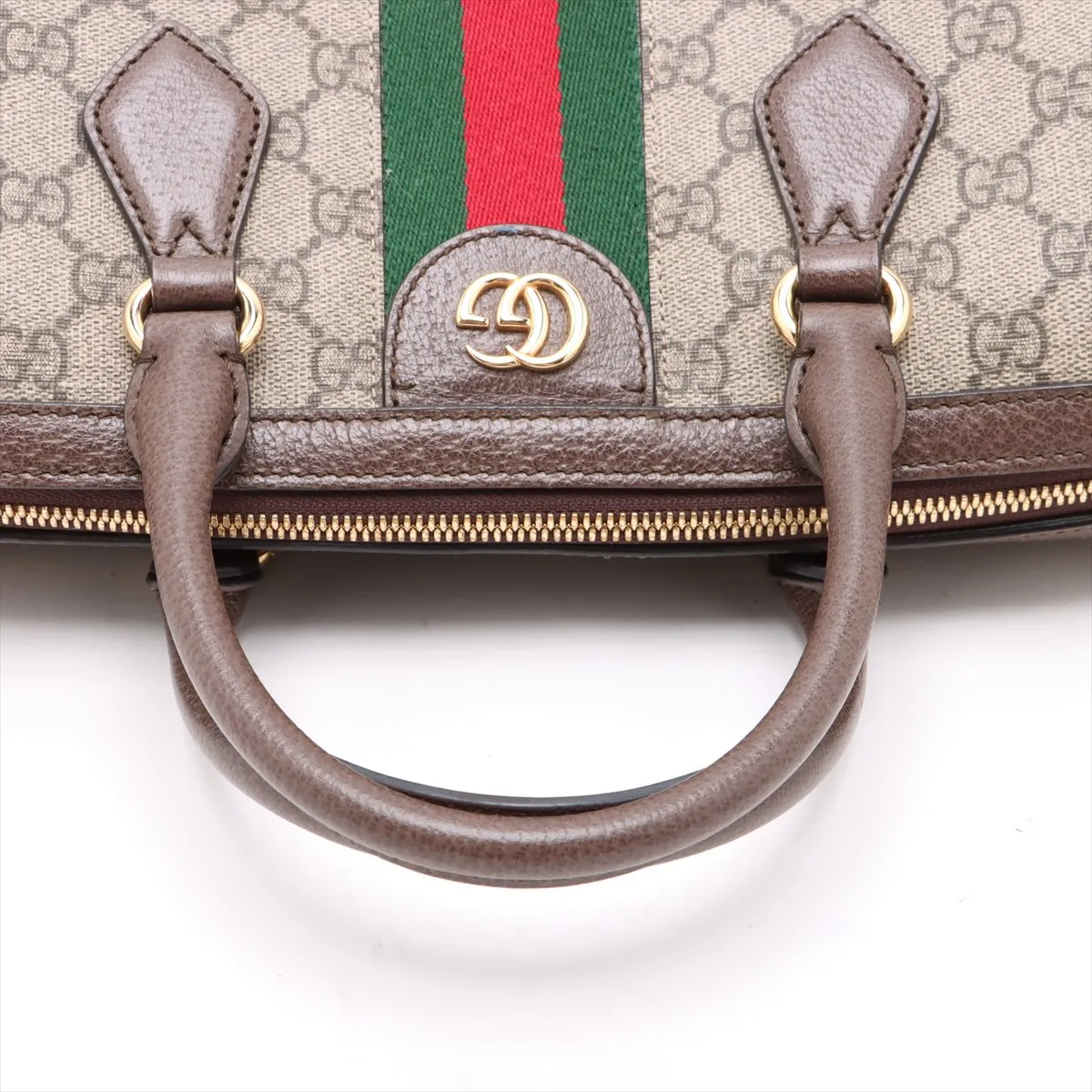 GG Supreme Ophidia PVC x Leather 2WAY Handbag Beige x Brown 524532 — view 5