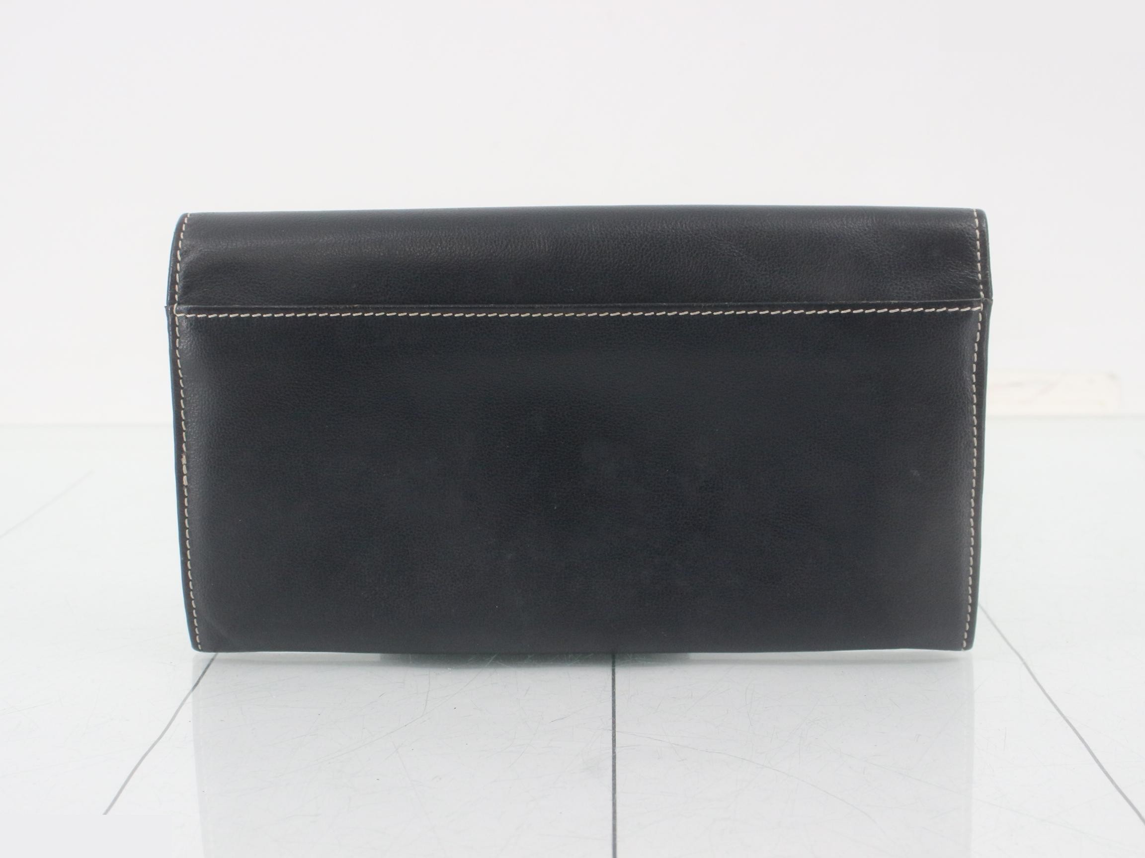Long wallet, Y-cut, black leather — view 2