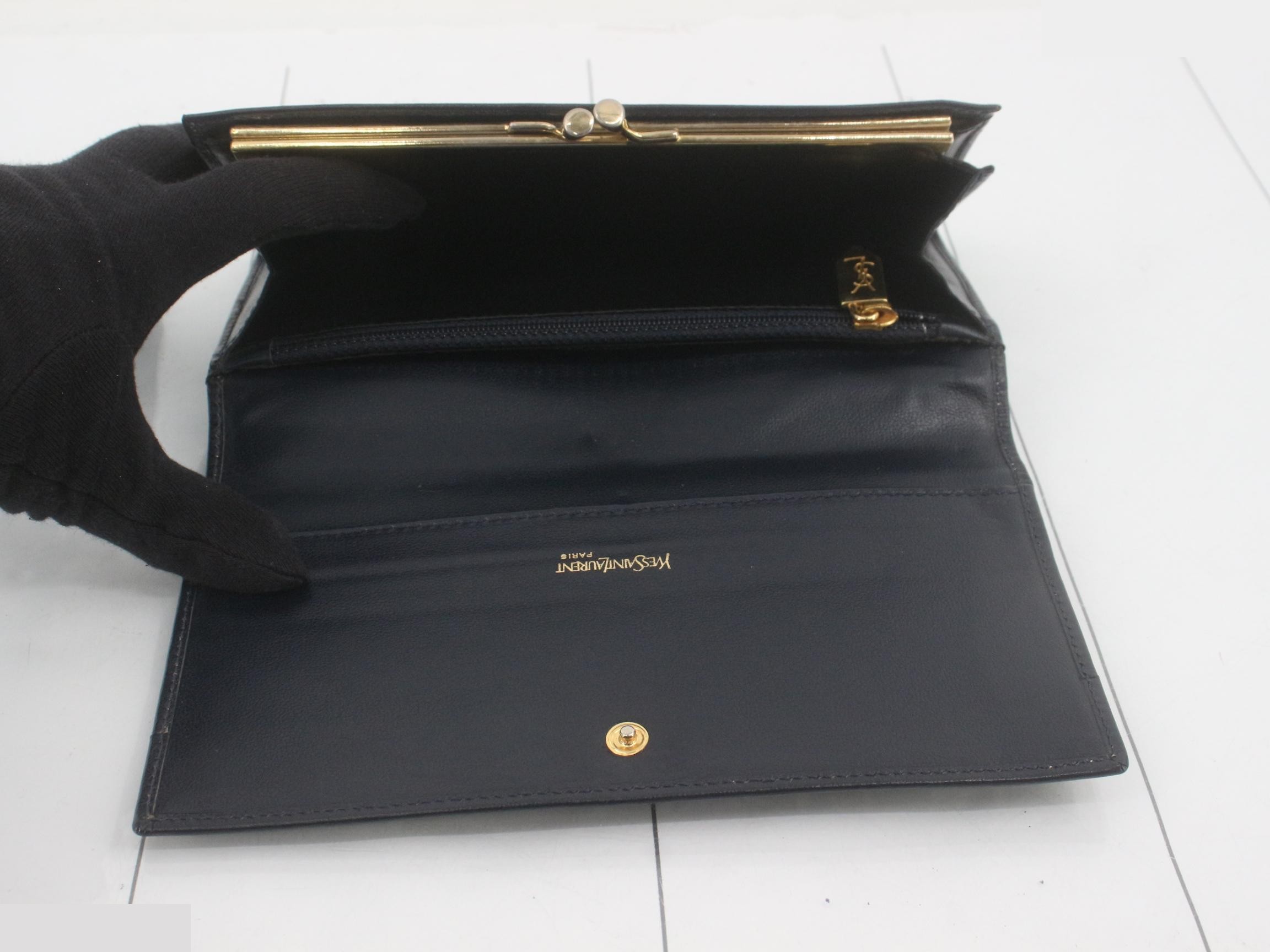 Long wallet, Y-cut, black leather — view 4