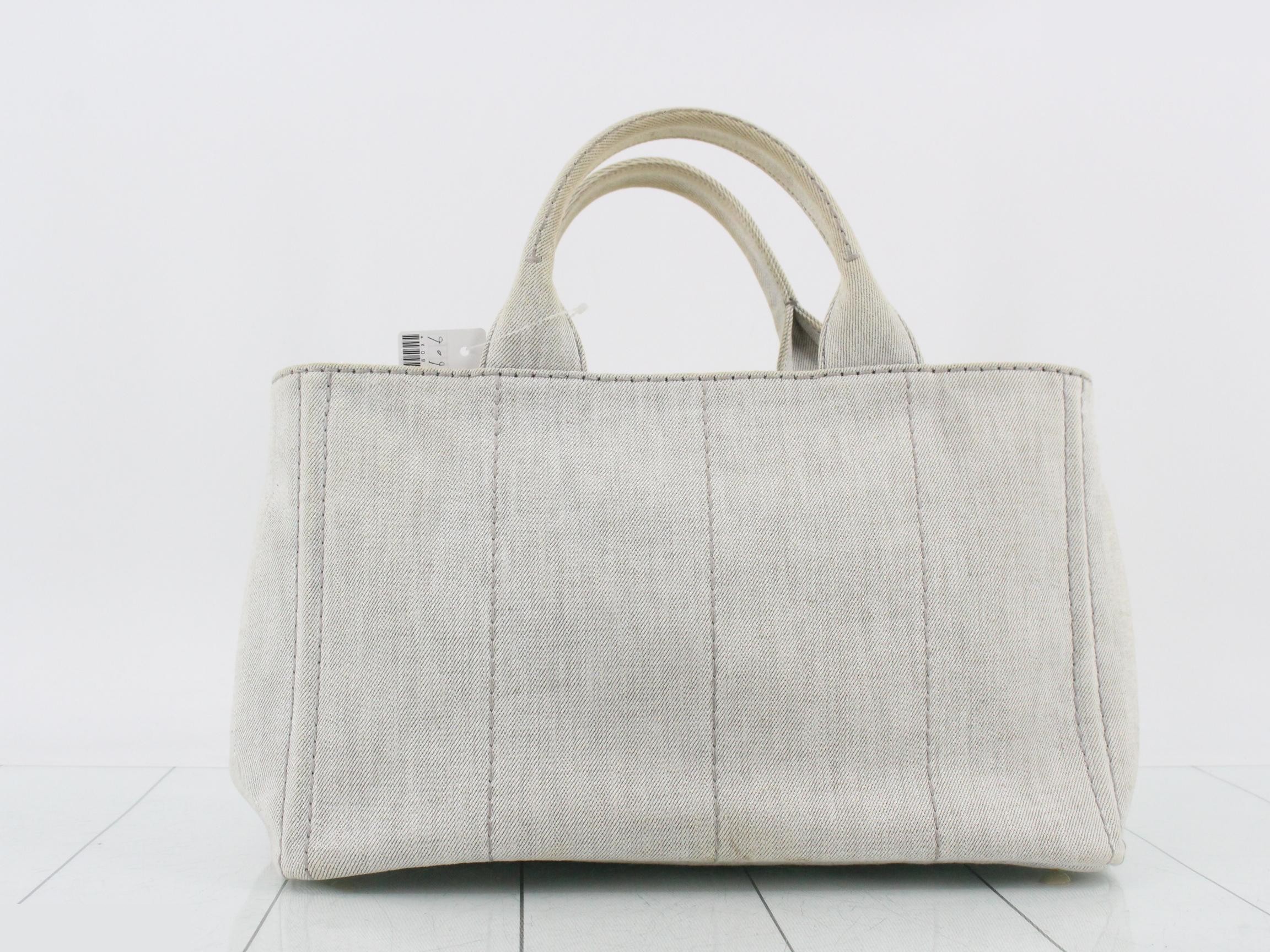 Canapa M Denim White Tote — view 2
