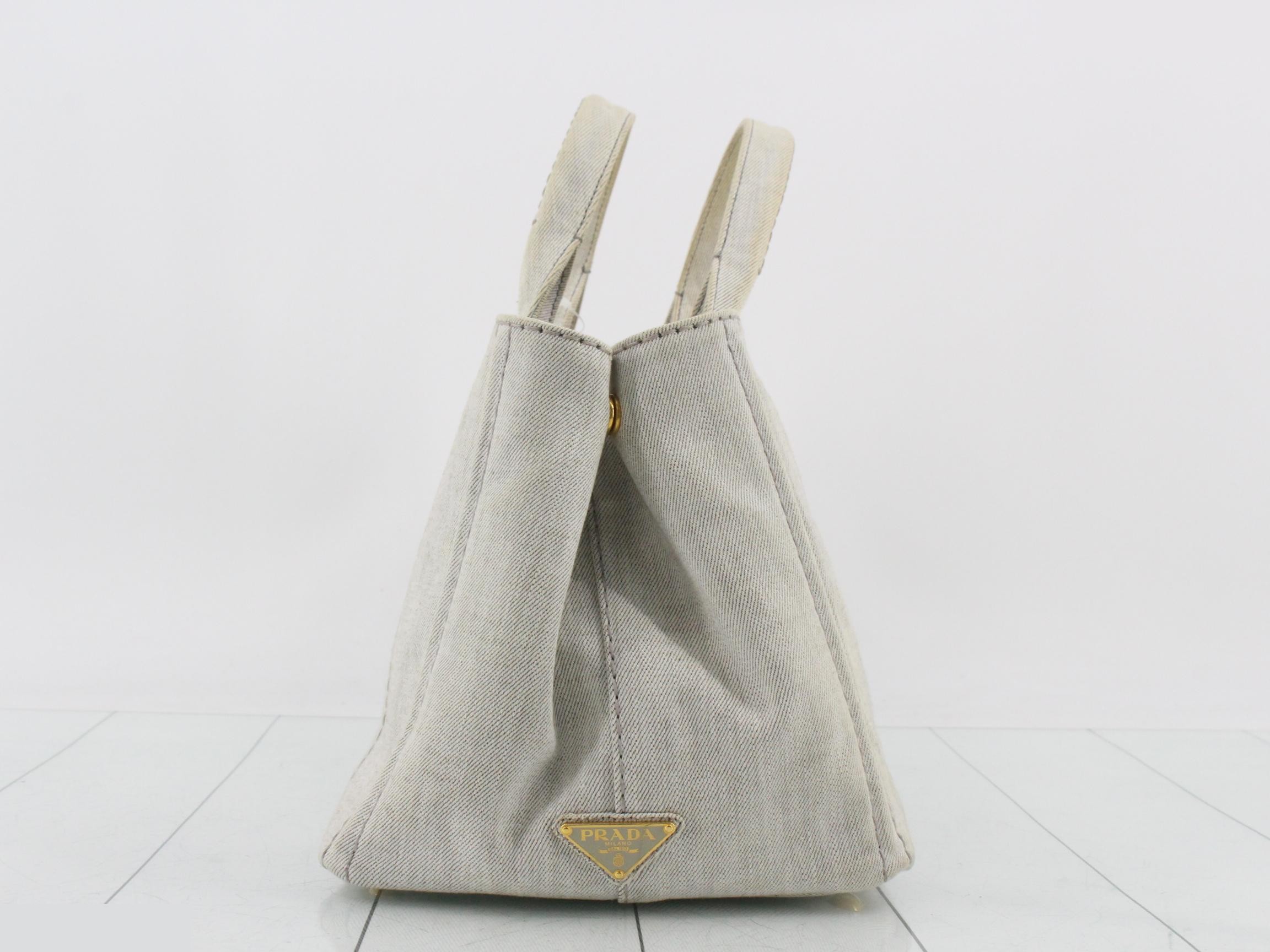 Canapa M Denim White Tote — view 4