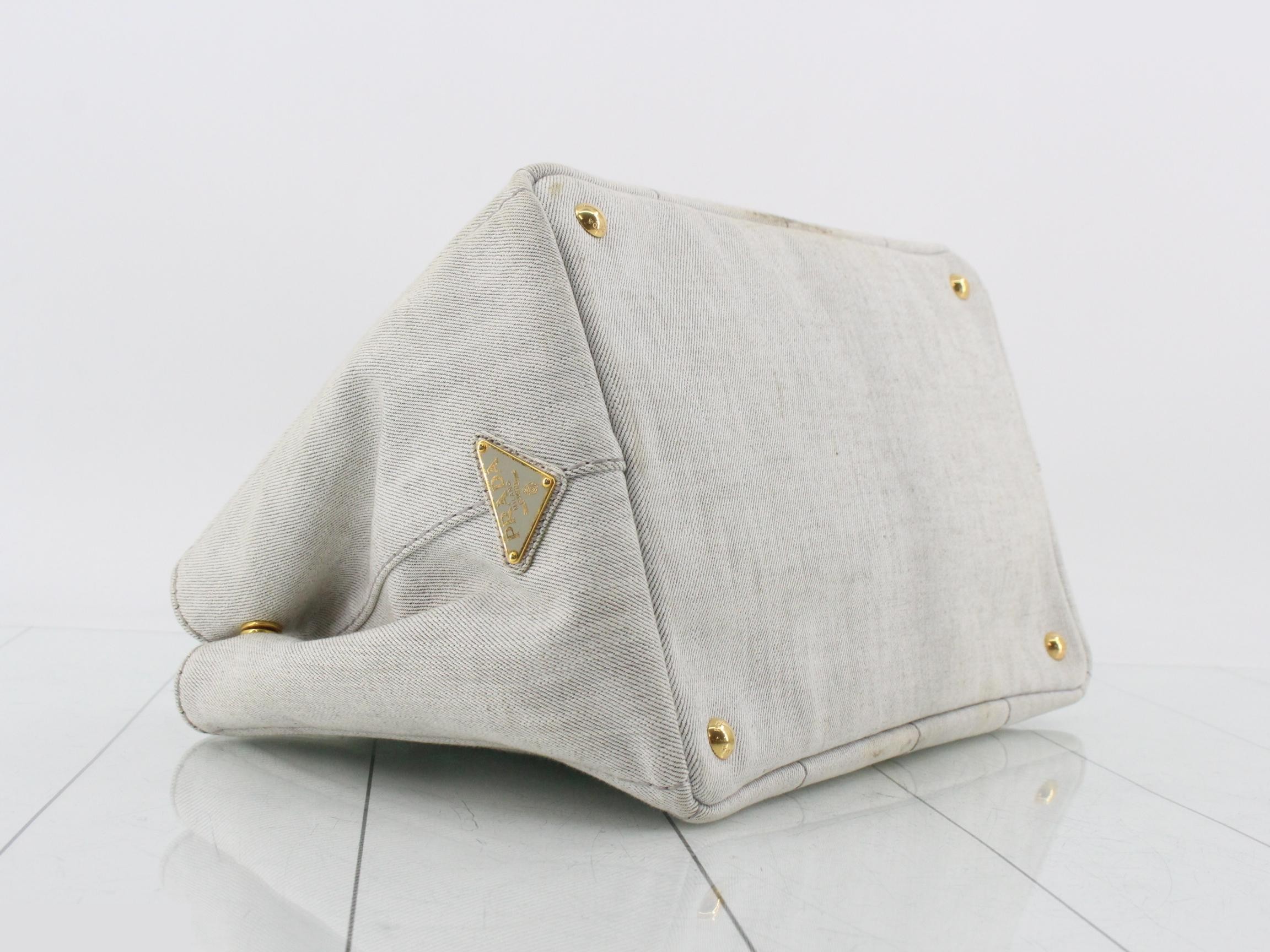 Canapa M Denim White Tote — view 5