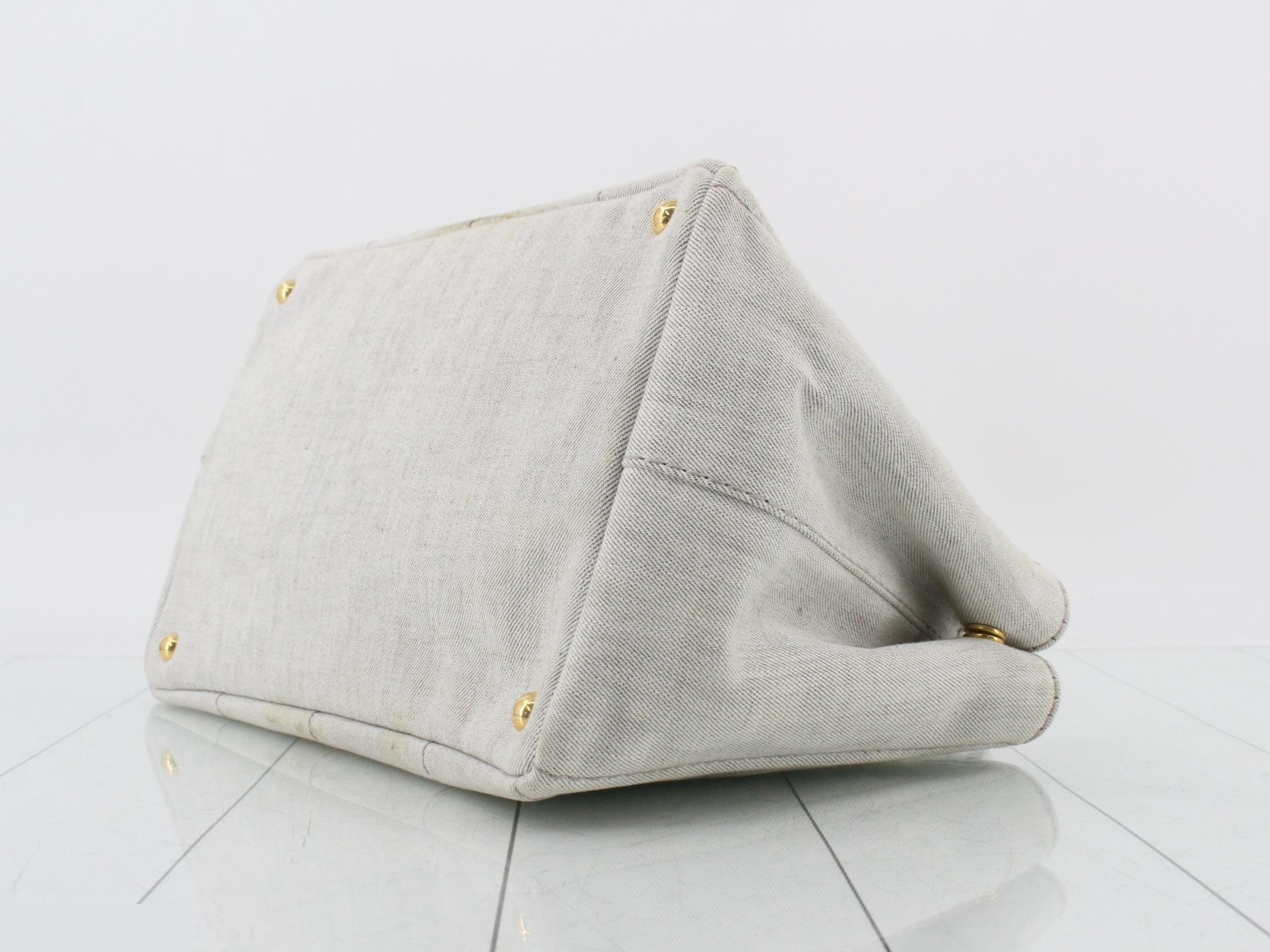 Canapa M Denim White Tote — view 6