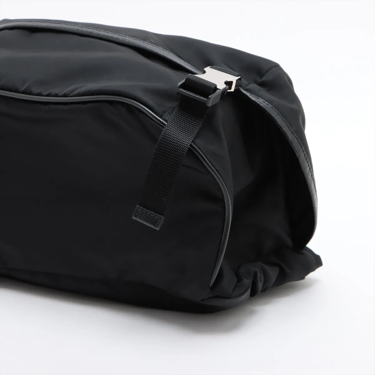 Tessuto Nylon x Leather Body Bag, Black — view 3