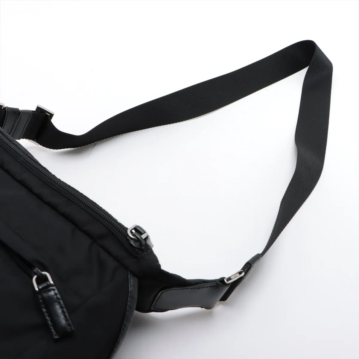 Tessuto Nylon x Leather Body Bag, Black — view 5