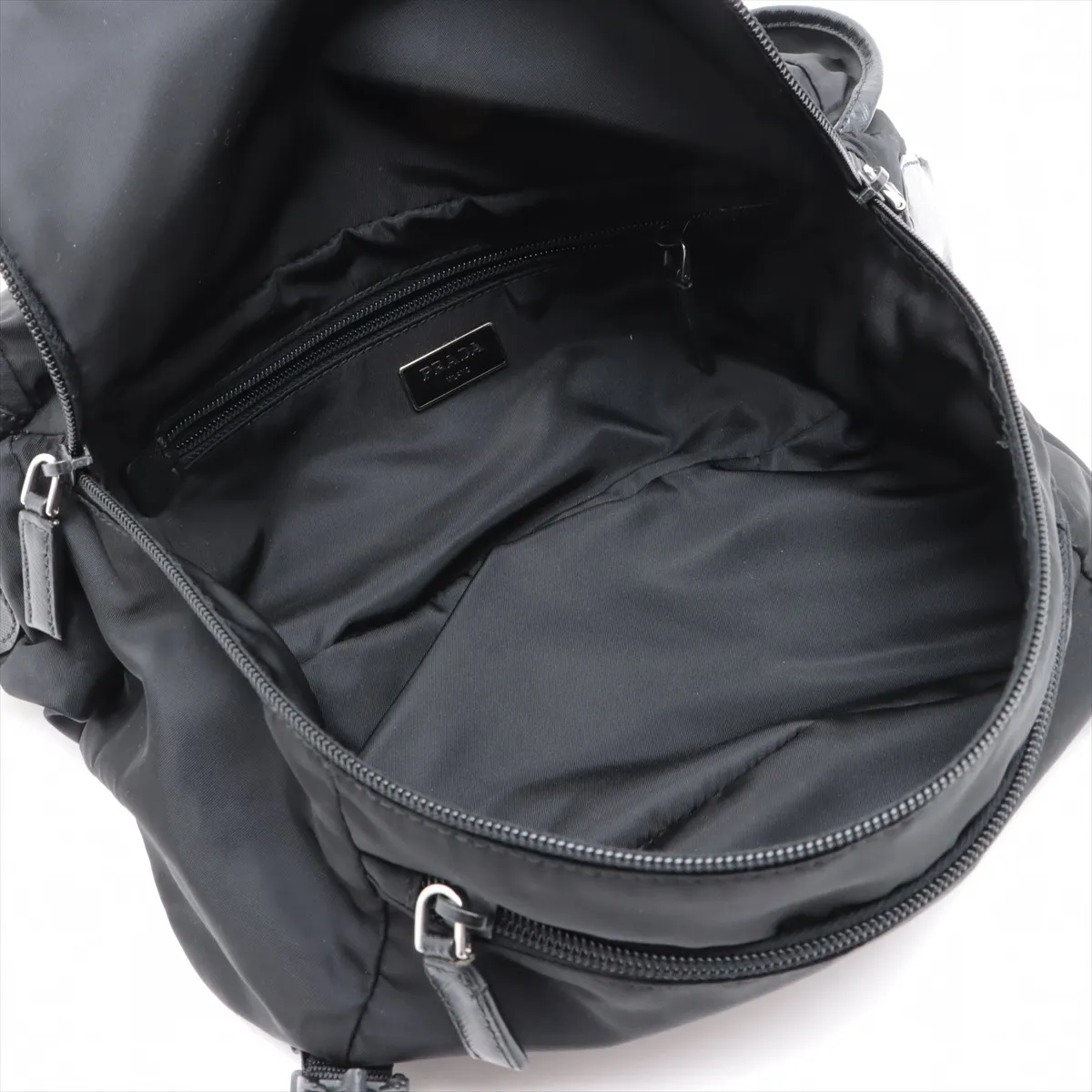 Tessuto Nylon x Leather Body Bag, Black — view 6