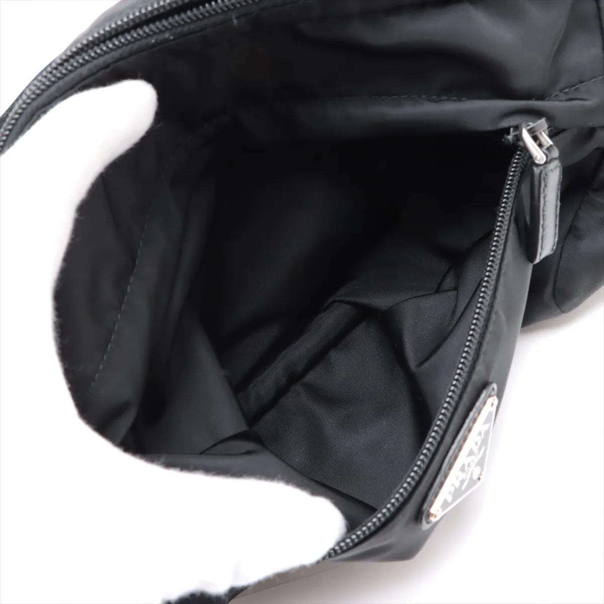 Tessuto Nylon x Leather Body Bag, Black — view 8