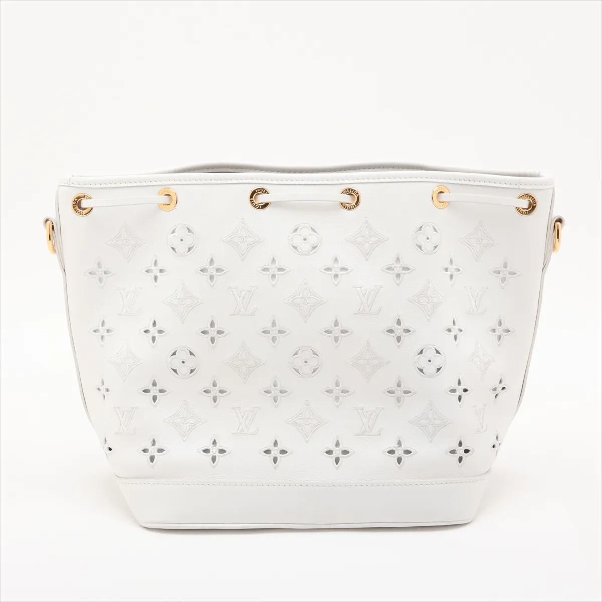 LV Broderie Anglaise Noe PM M20740, serial number unknown, white, with a different model strap. — view 2