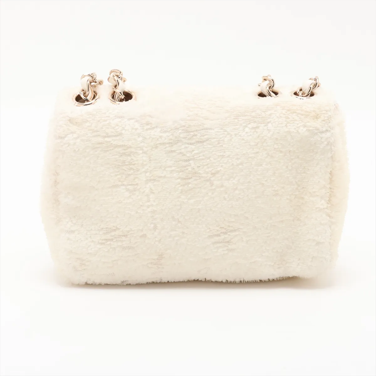 Matelassé Sequin Single Flap Single Chain Bag, White with Gold Hardware, 28539539 (Serial Number 28) — view 2