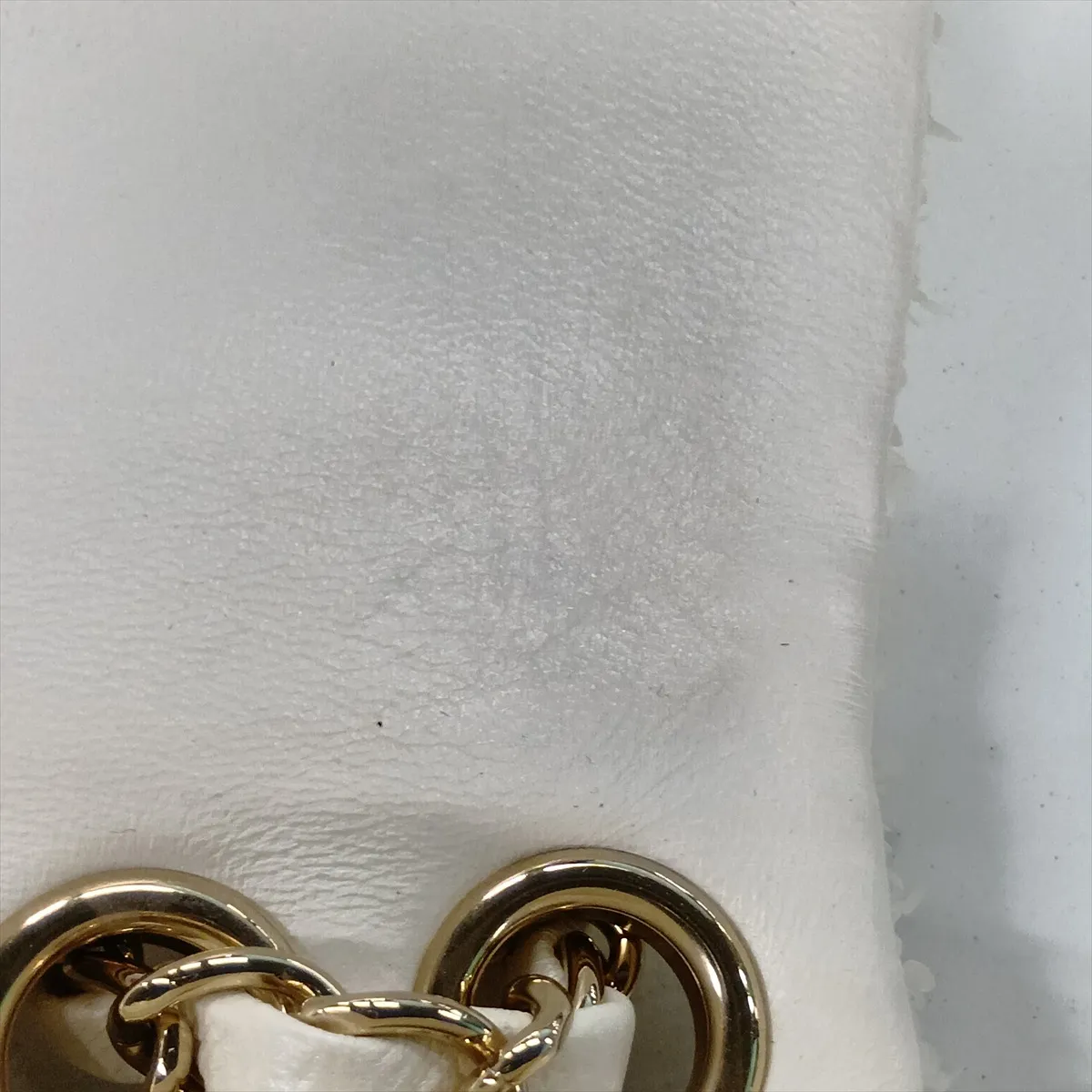 Matelassé Sequin Single Flap Single Chain Bag, White with Gold Hardware, 28539539 (Serial Number 28) — view 11