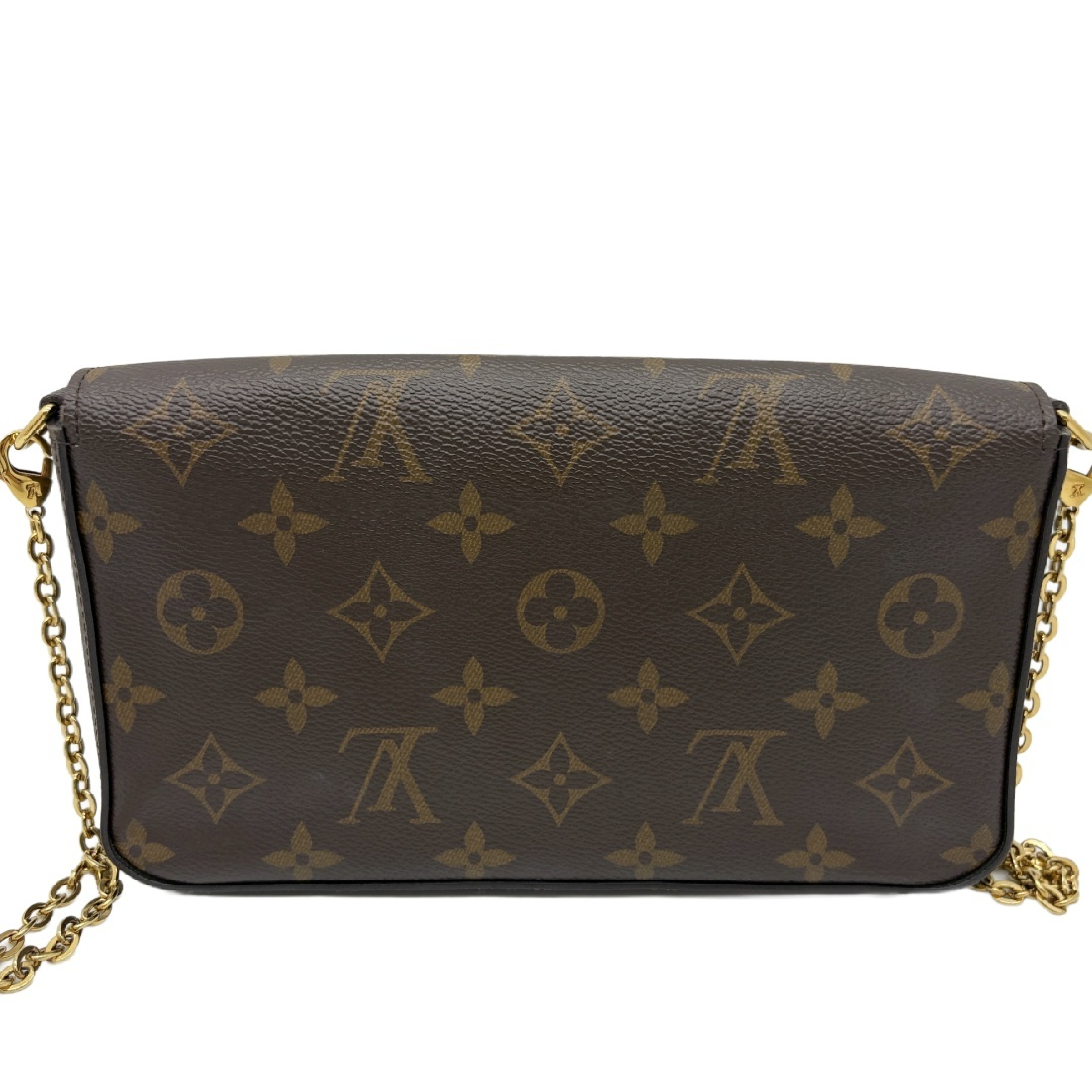 Monogram Pochette Felicie Chain Shoulder Bag Fuchsia Gold Hardware Shoulder Bag — view 2