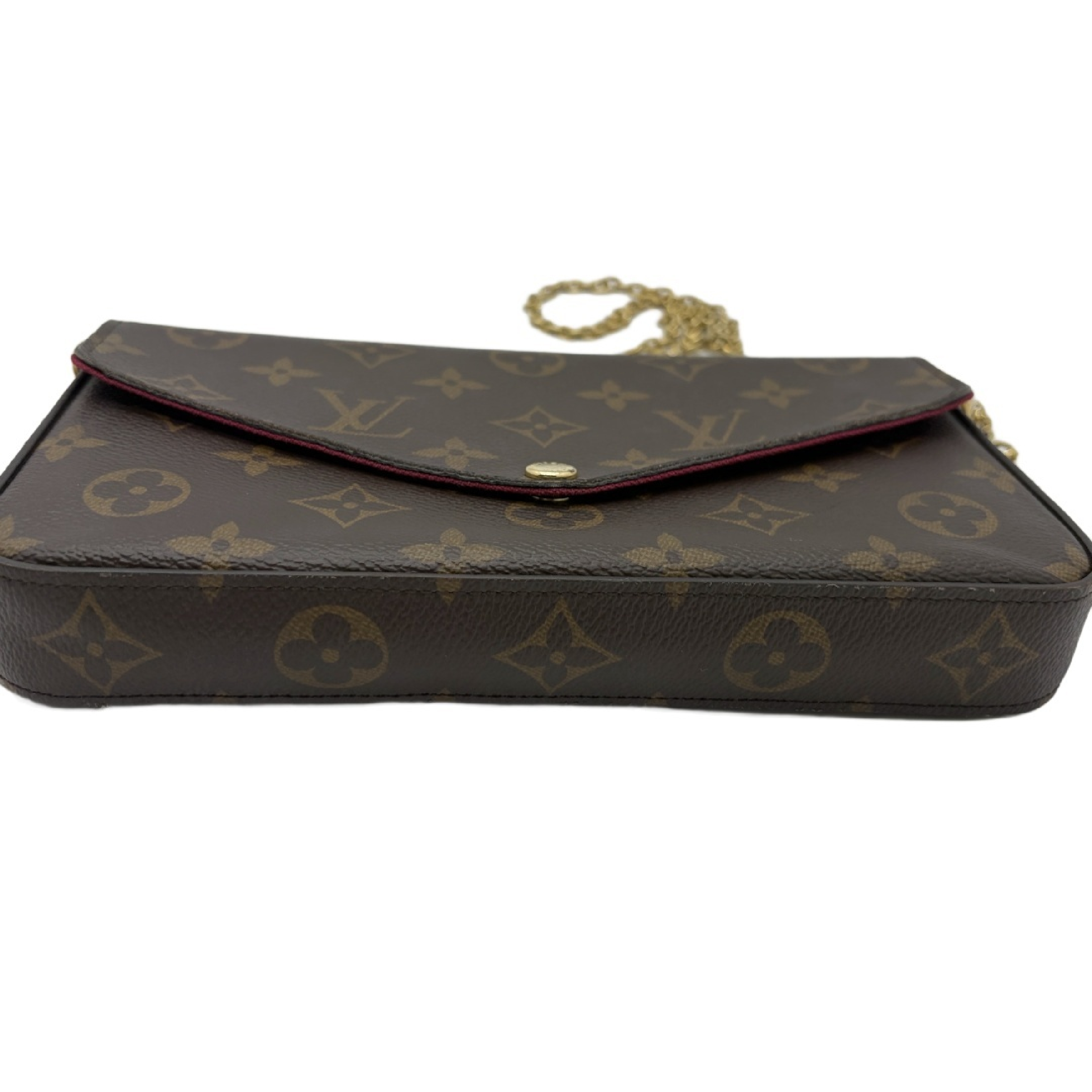 Monogram Pochette Felicie Chain Shoulder Bag Fuchsia Gold Hardware Shoulder Bag — view 6