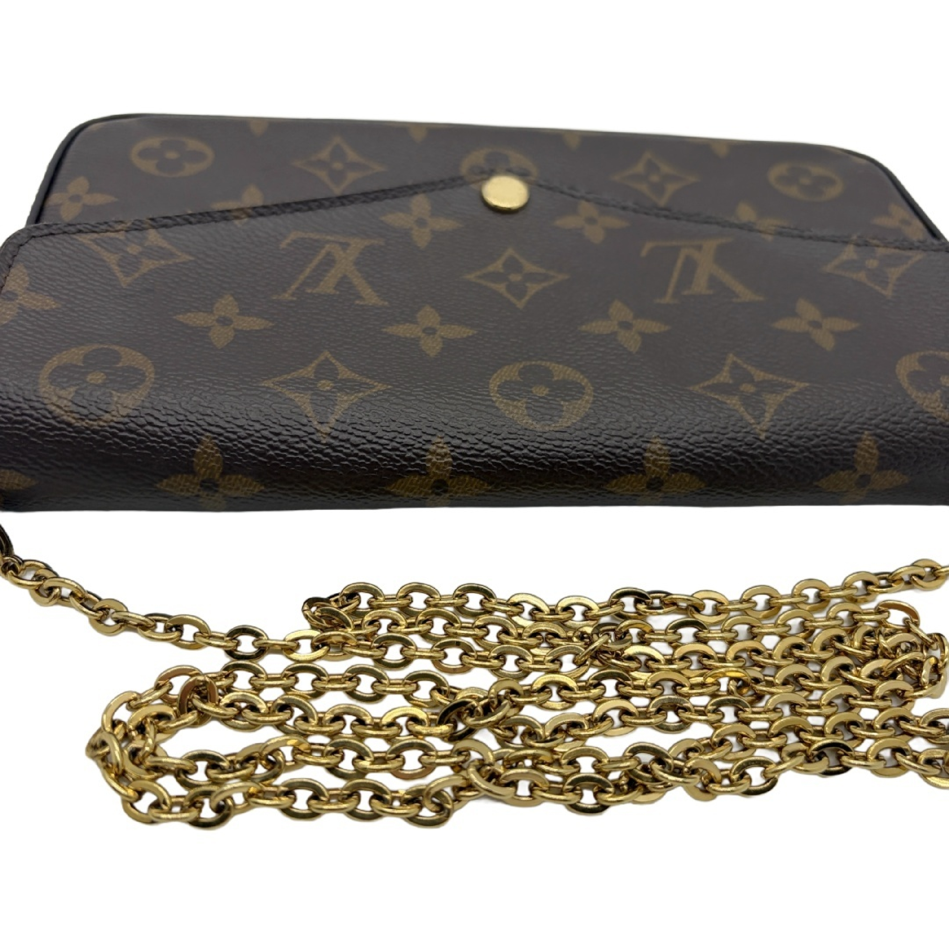Monogram Pochette Felicie Chain Shoulder Bag Fuchsia Gold Hardware Shoulder Bag — view 10
