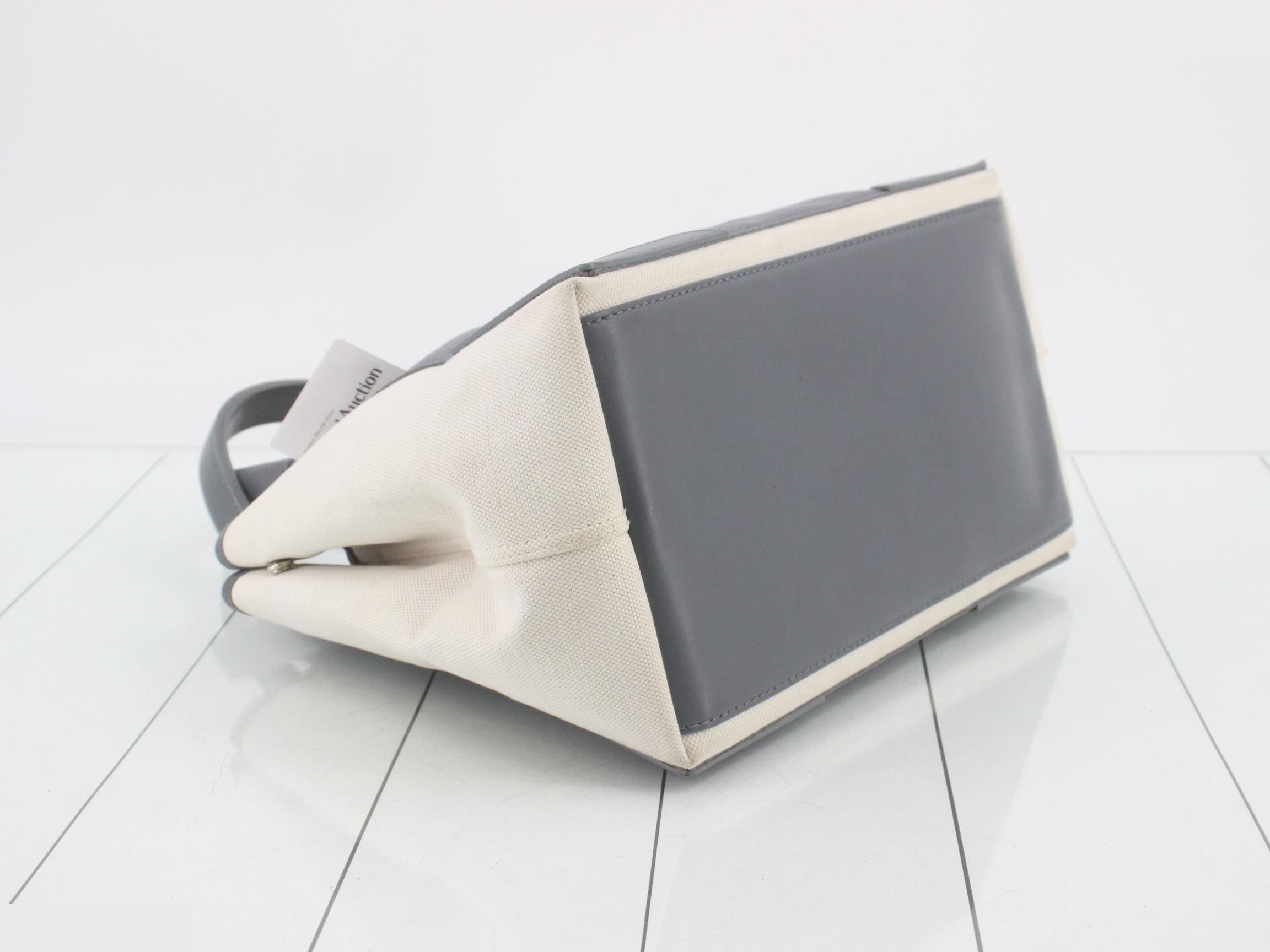 Navy Cabas S, Ivory, Gray Canvas — view 5