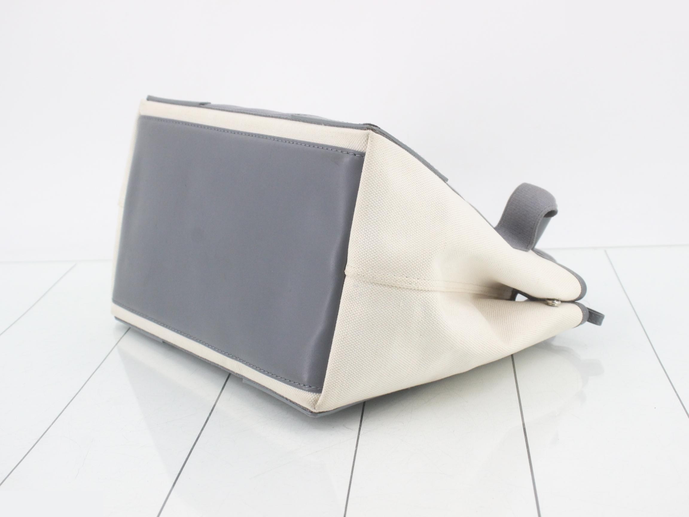 Navy Cabas S, Ivory, Gray Canvas — view 6