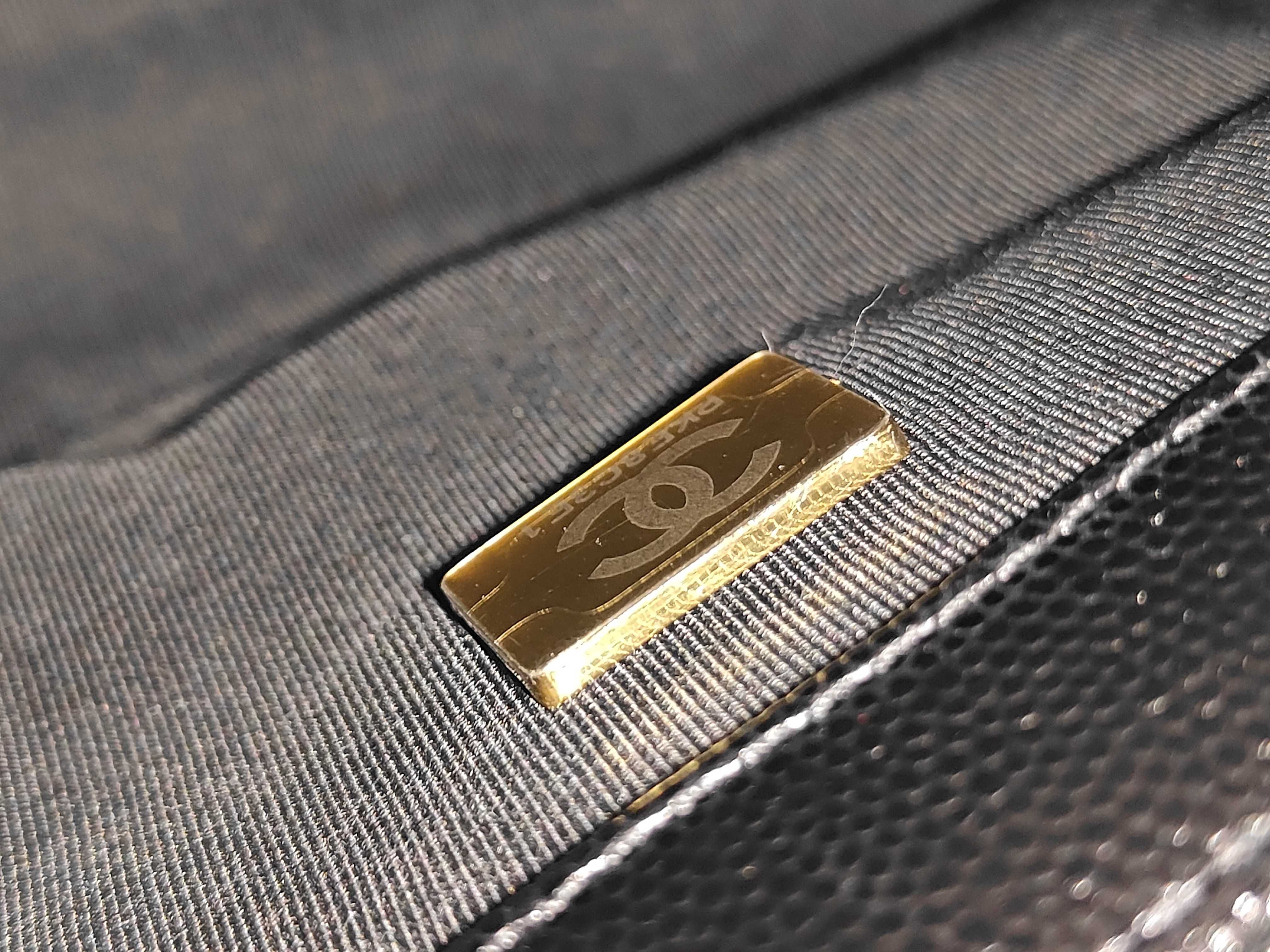 Boy Chanel Caviar Matelassé Plate Shoulder Bag — view 11