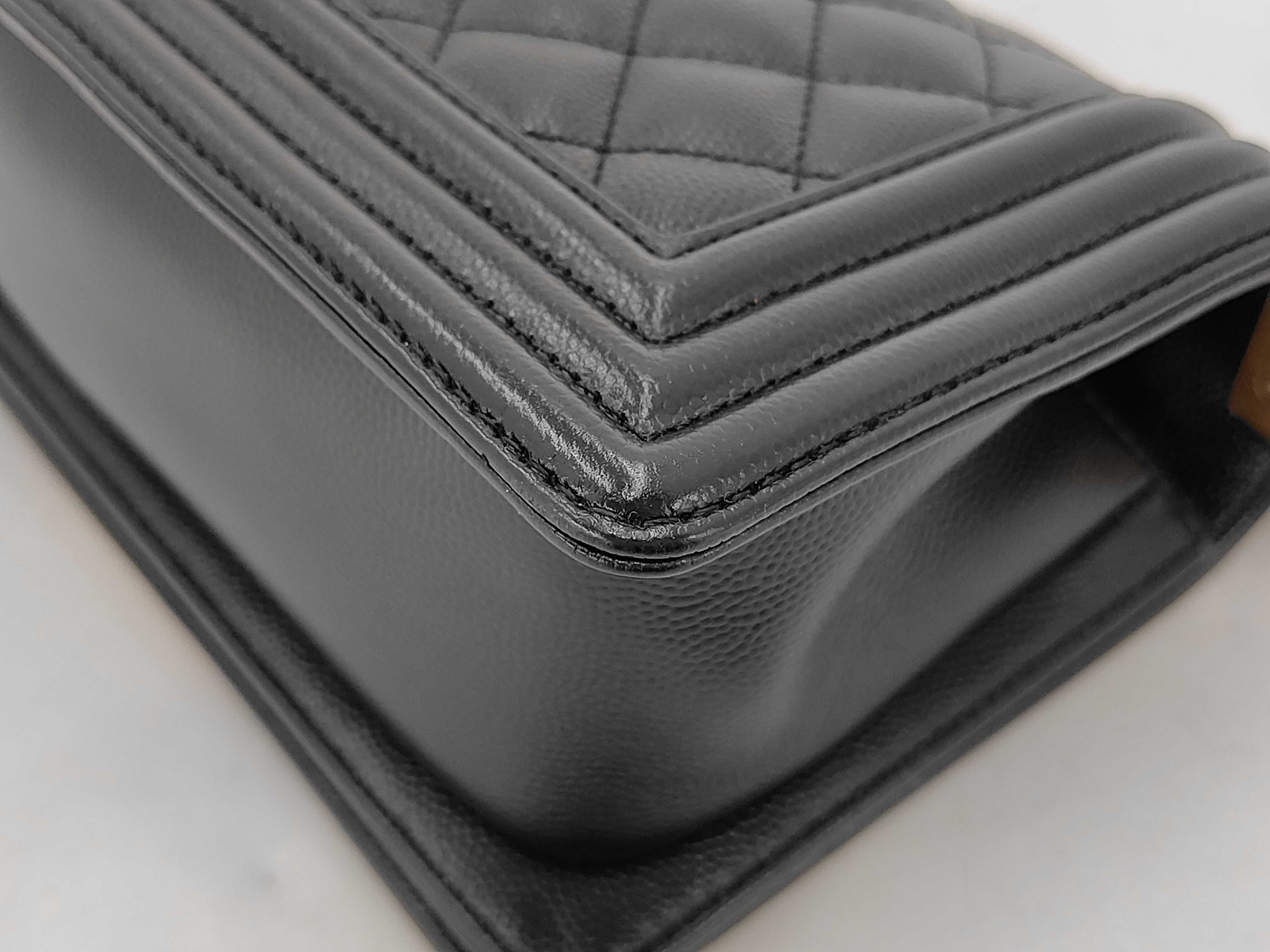 Boy Chanel Caviar Matelassé Plate Shoulder Bag — view 3