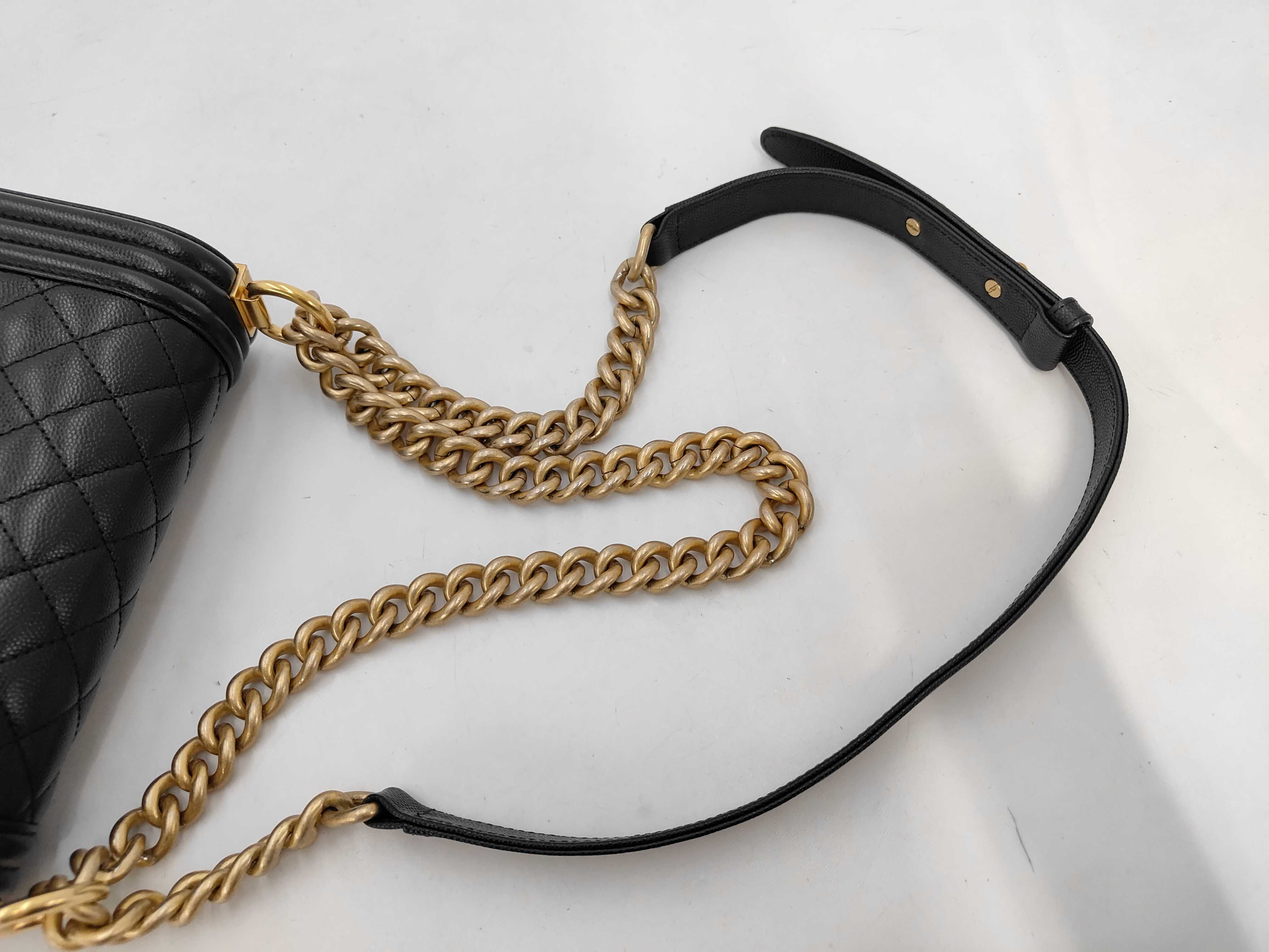 Boy Chanel Caviar Matelassé Plate Shoulder Bag — view 5