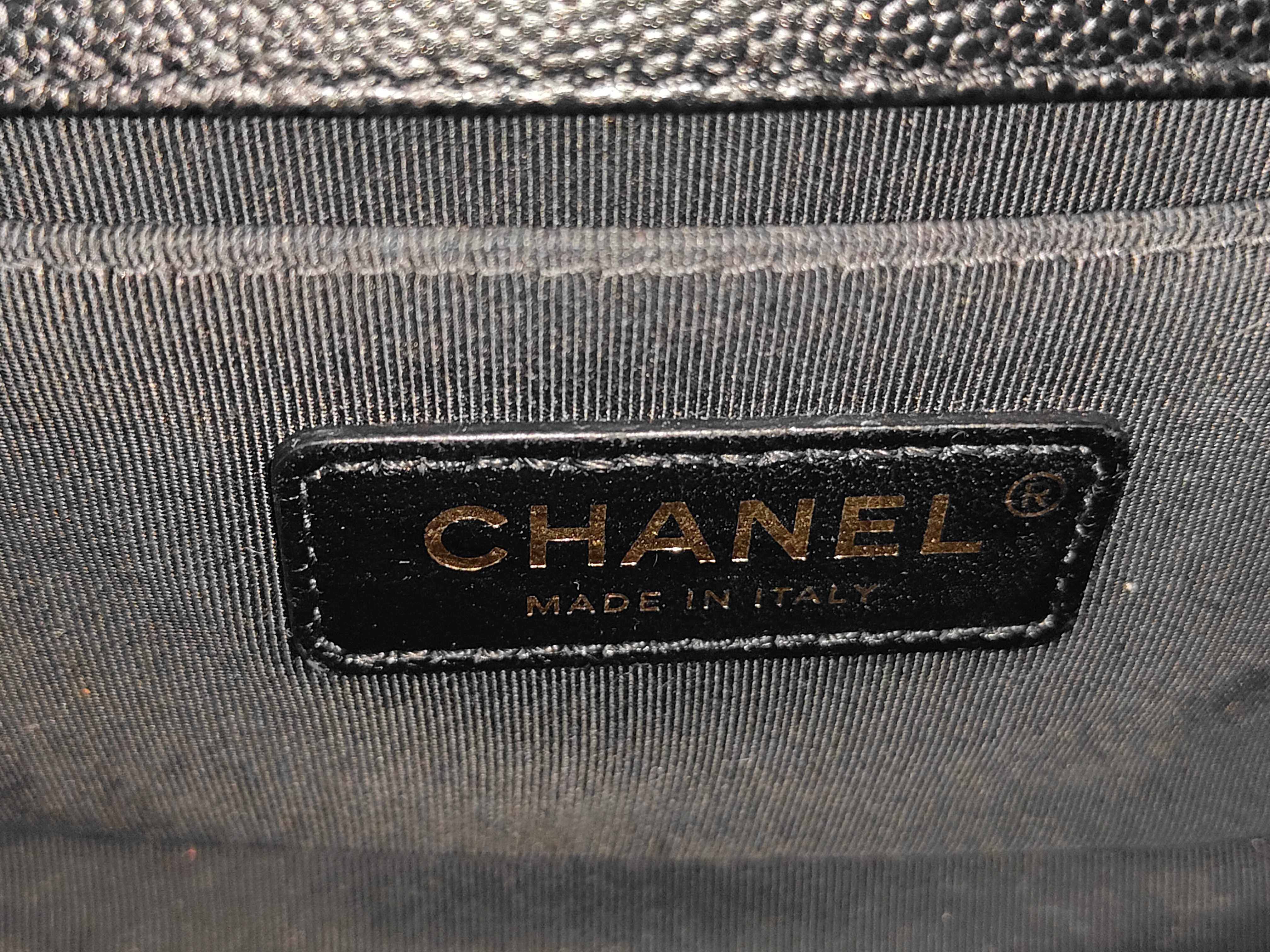 Boy Chanel Caviar Matelassé Plate Shoulder Bag — view 10